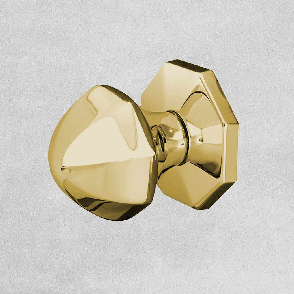 Sandleford Octagonal Centre Door Knob - Polished Brass