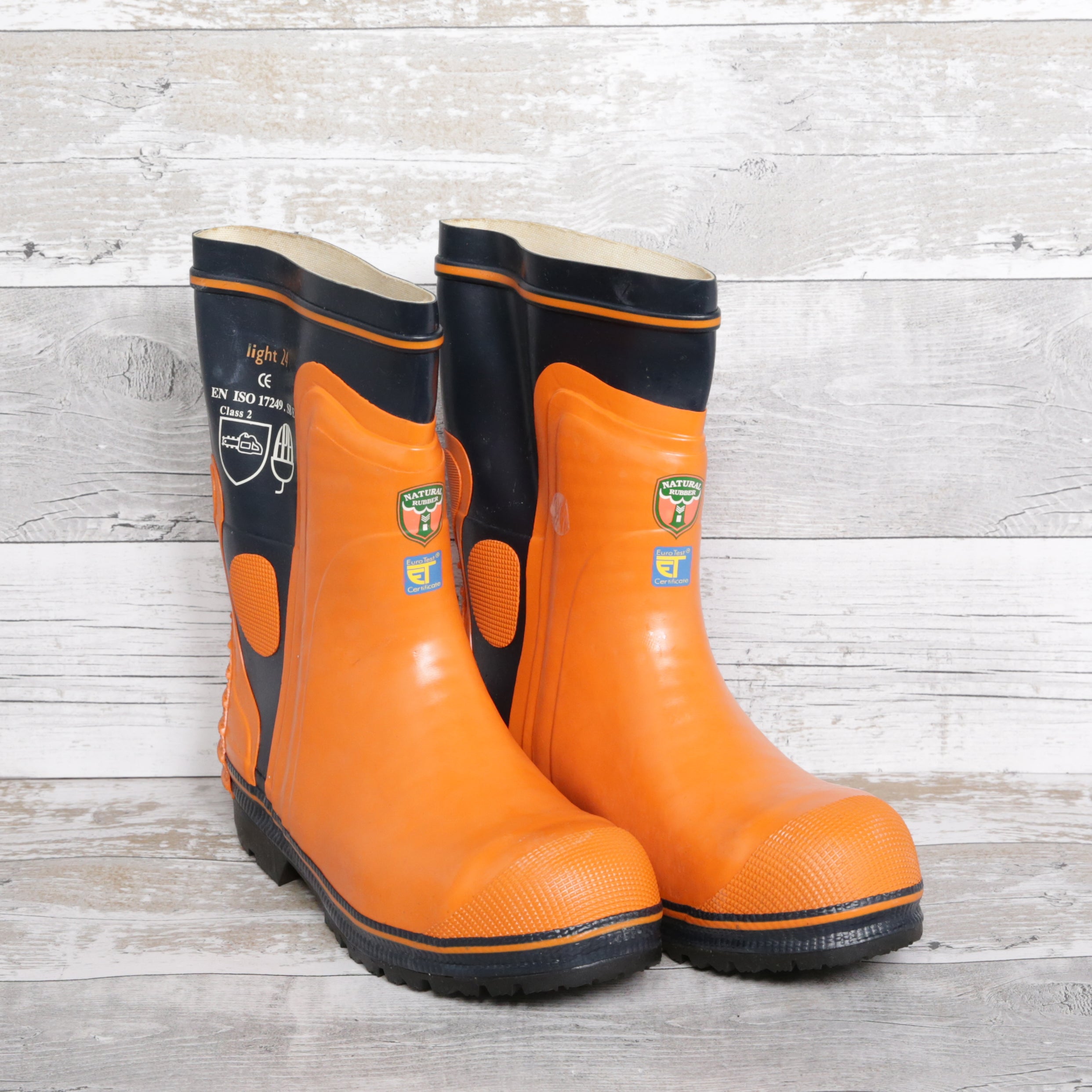 De-Branded Steel Toe Cap Chainsaw Class 2 Wellington Boots UK 9.5