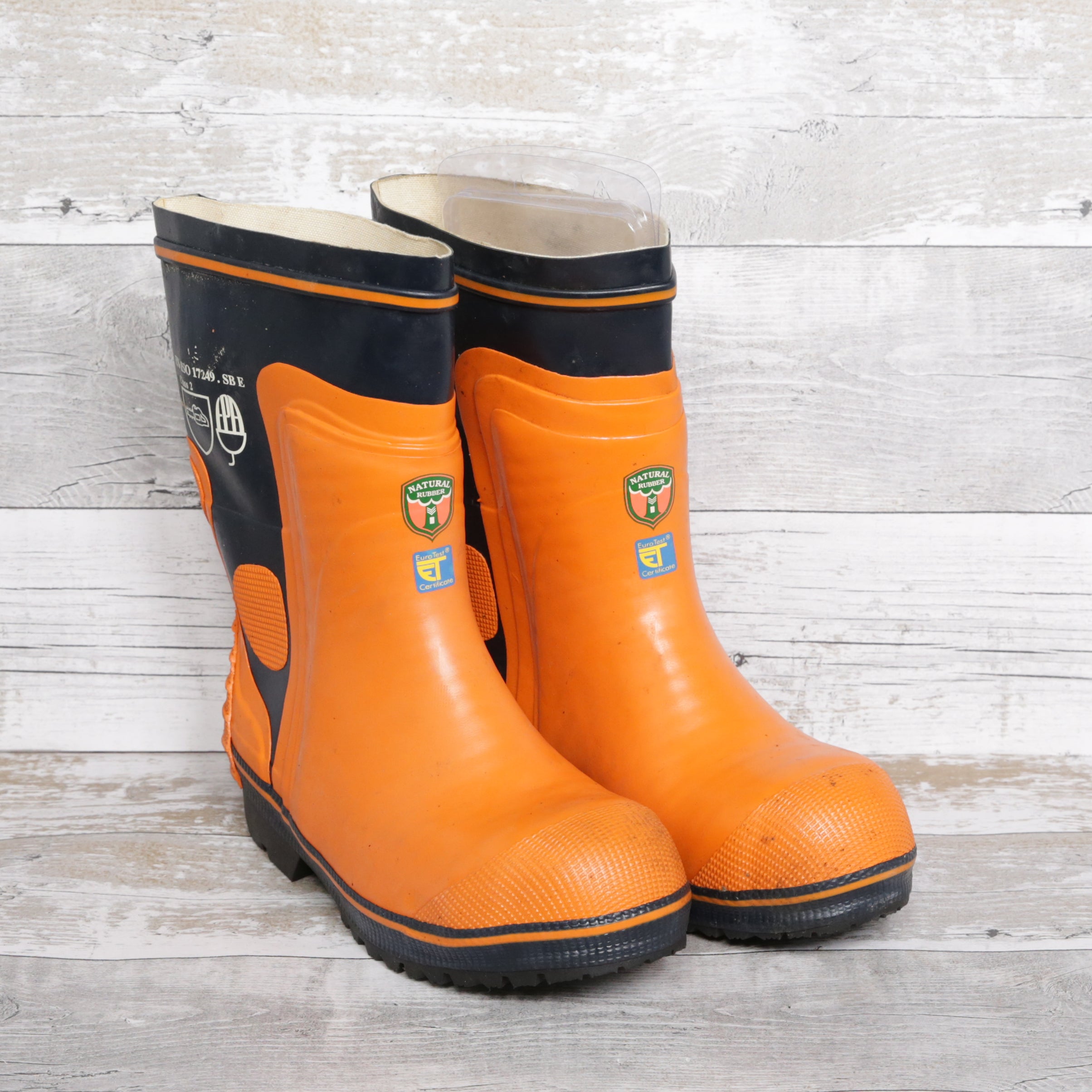 De-Branded Steel Toe Cap Chainsaw Class 2 Wellington Boots UK 9