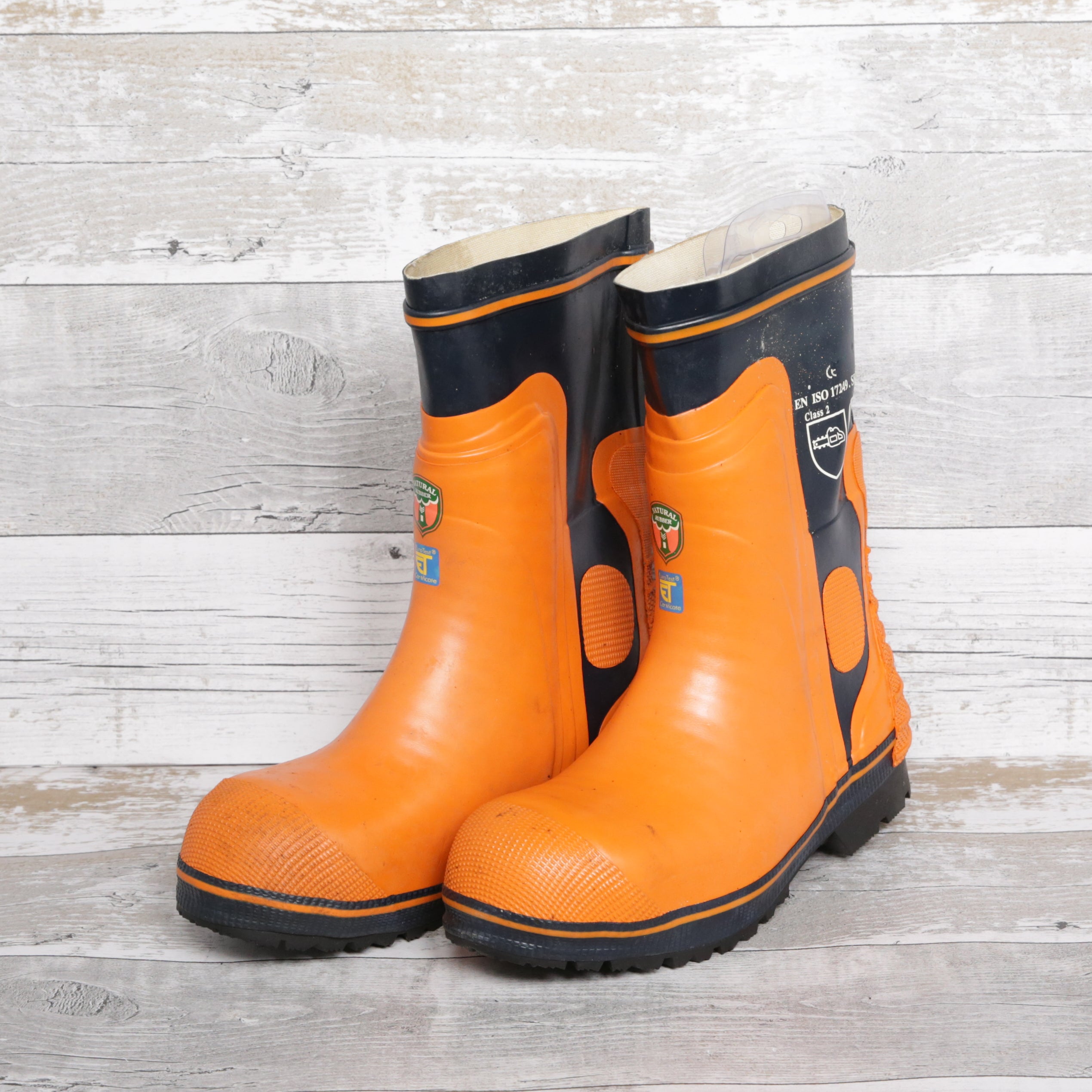 De-Branded Steel Toe Cap Chainsaw Class 2 Wellington Boots UK 9