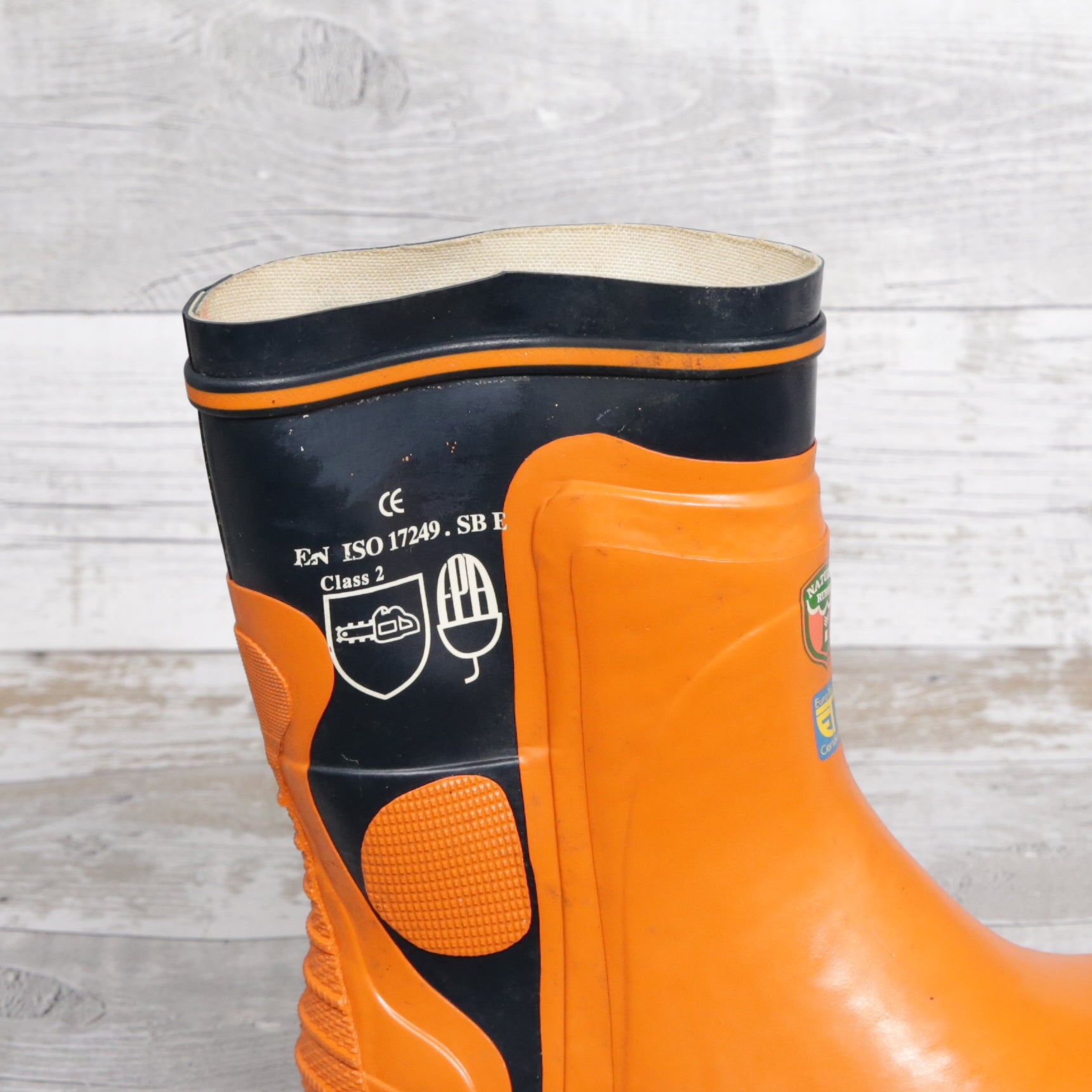 De-Branded Steel Toe Cap Chainsaw Class 2 Wellington Boots UK 6.5