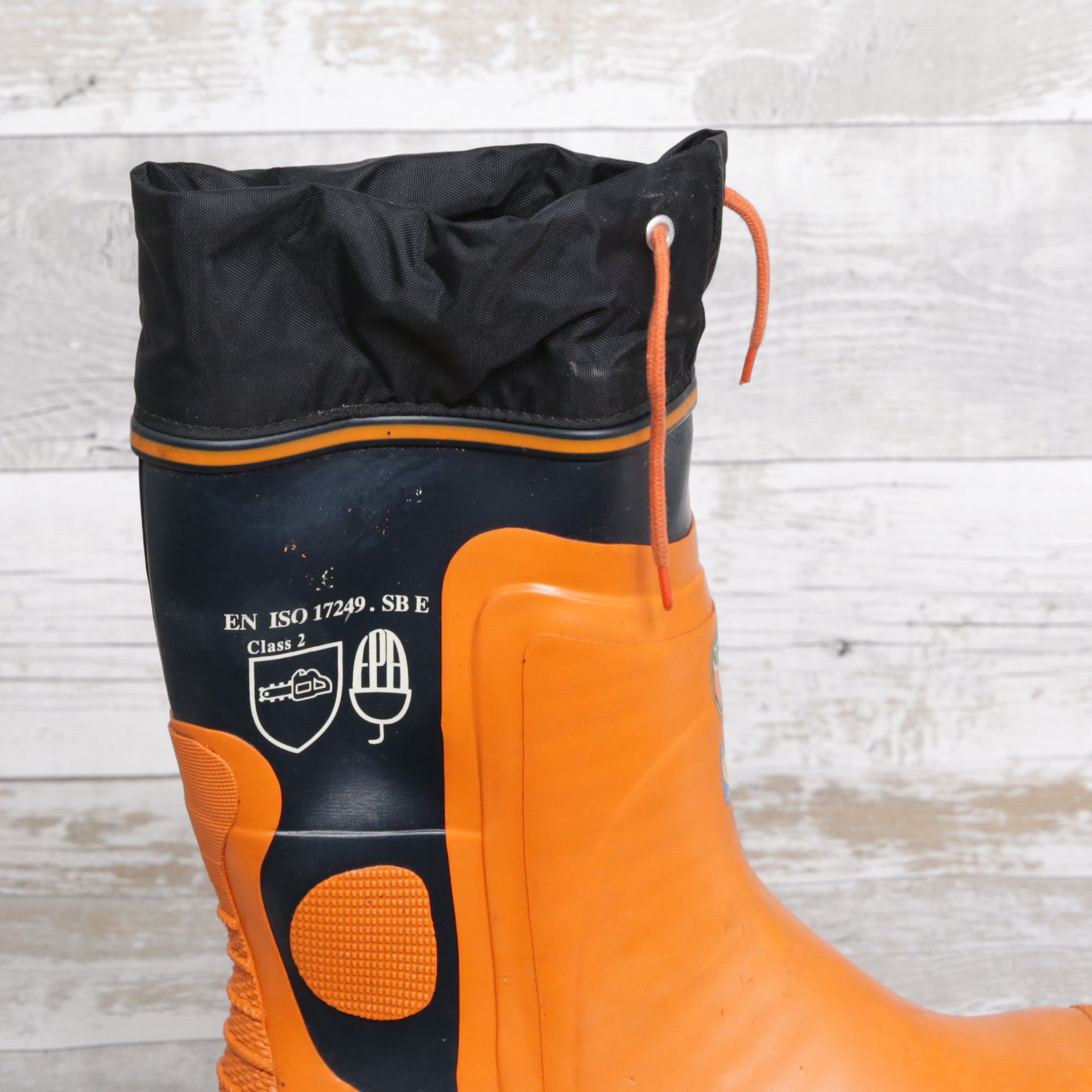 De-Branded Steel Toe Cap Chainsaw Class 2 Wellington Boots UK 9