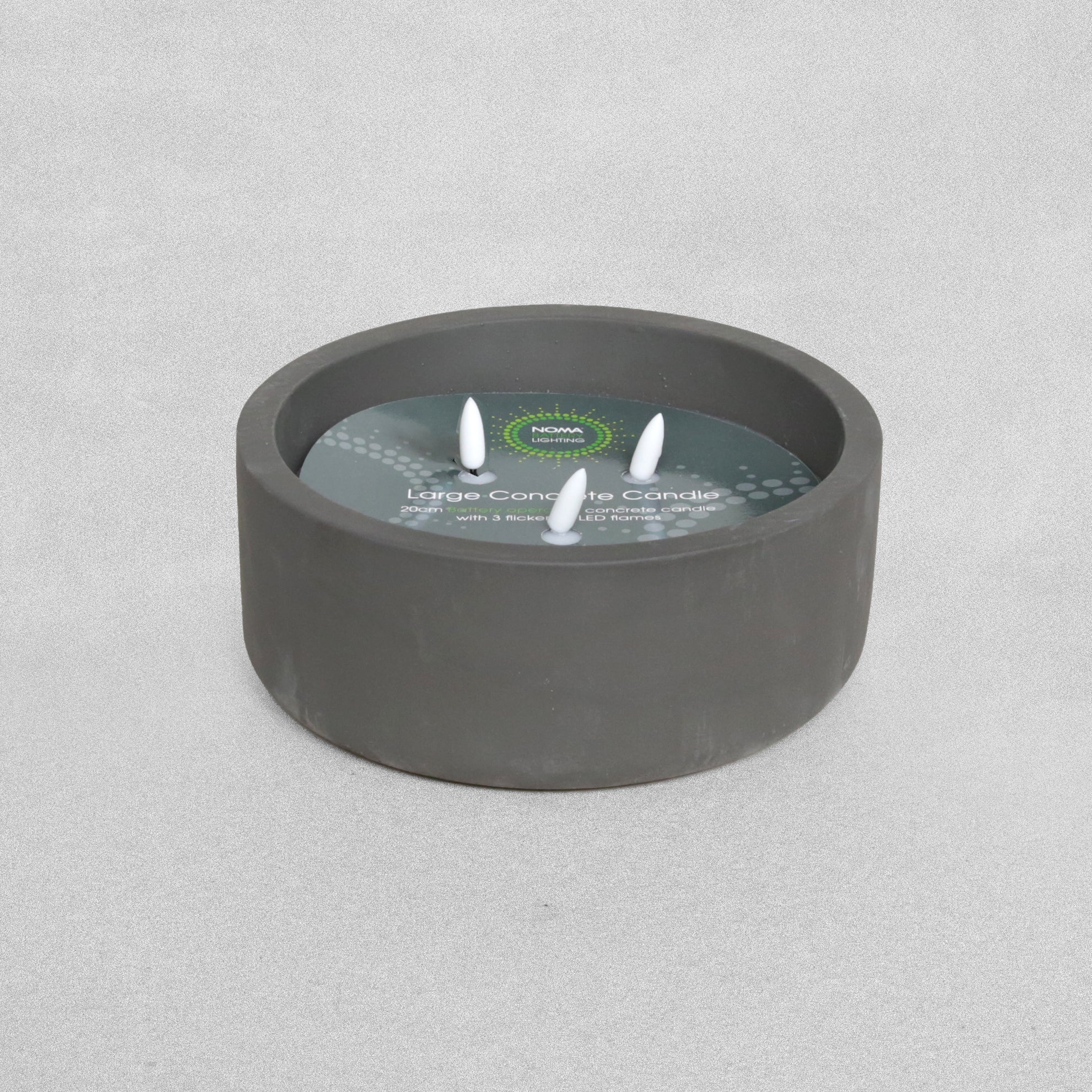 Noma 20cm LED Battery Operated Concrete Candle with timer