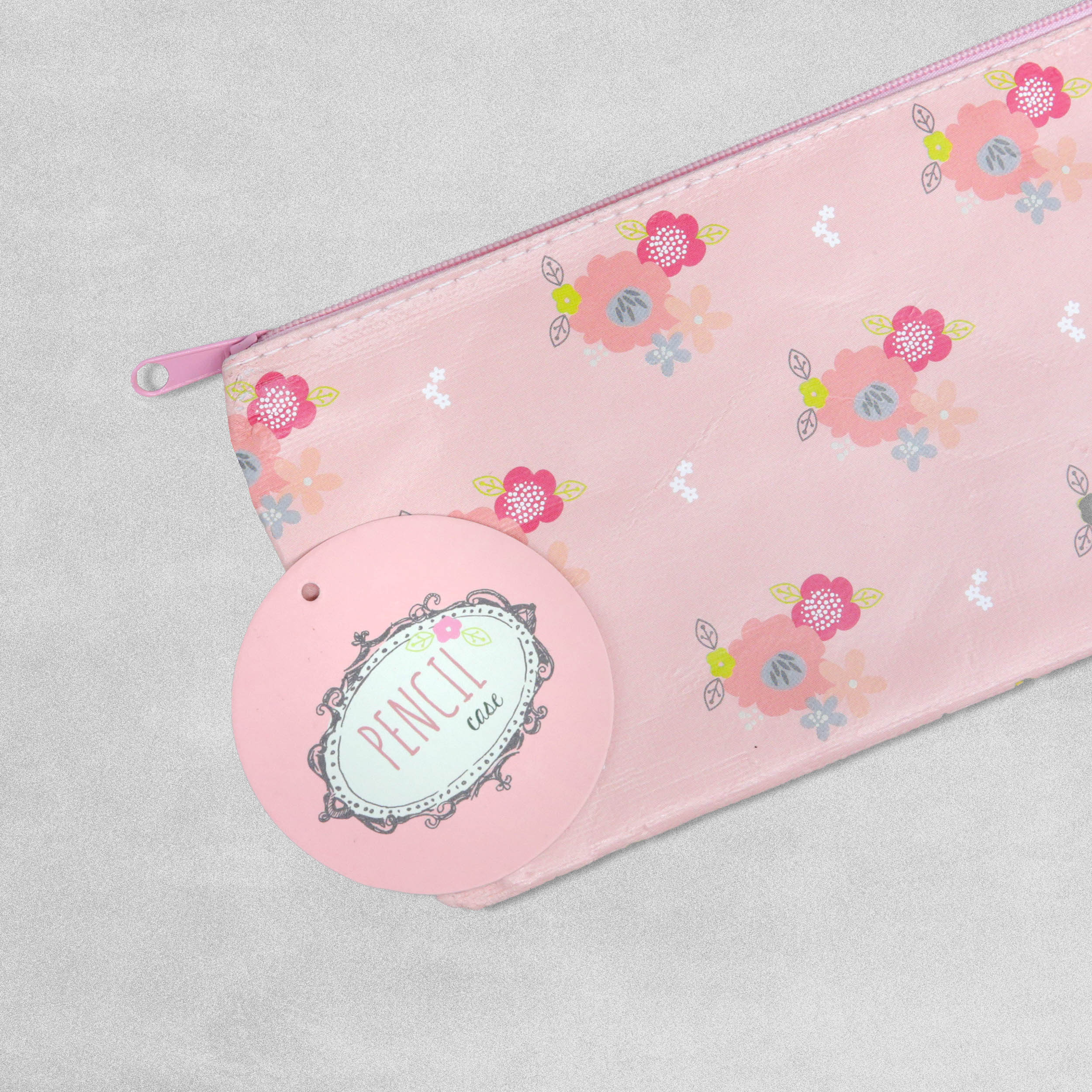 Pink Floral Pencil Case