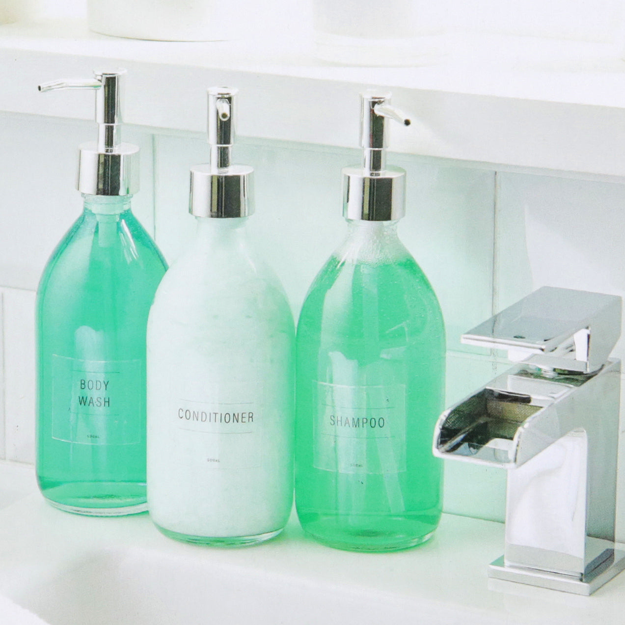 Re-Fill Glass Dispenser Bottles - 3pcs