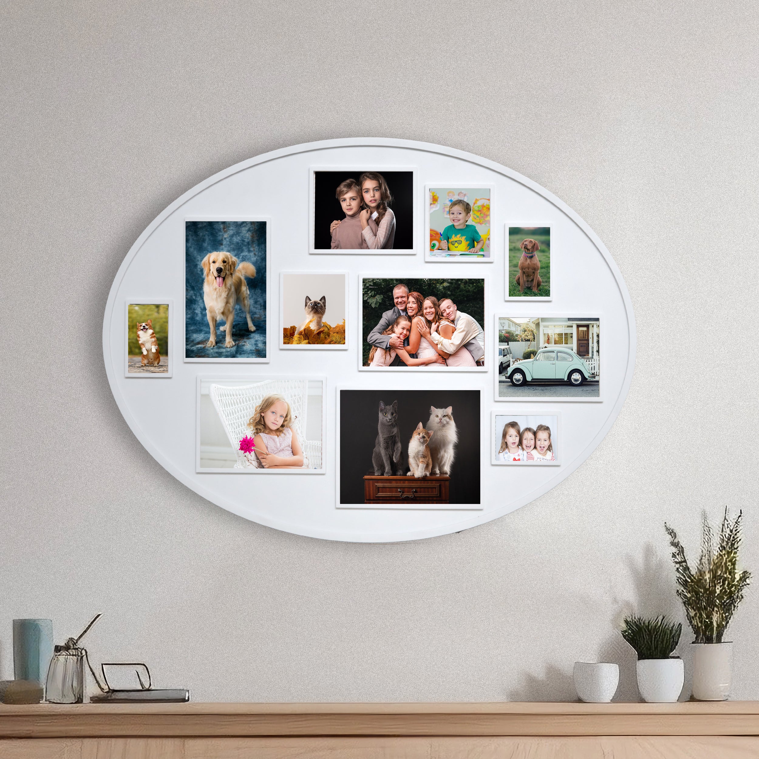 Plastic Oval Picture Frame - White