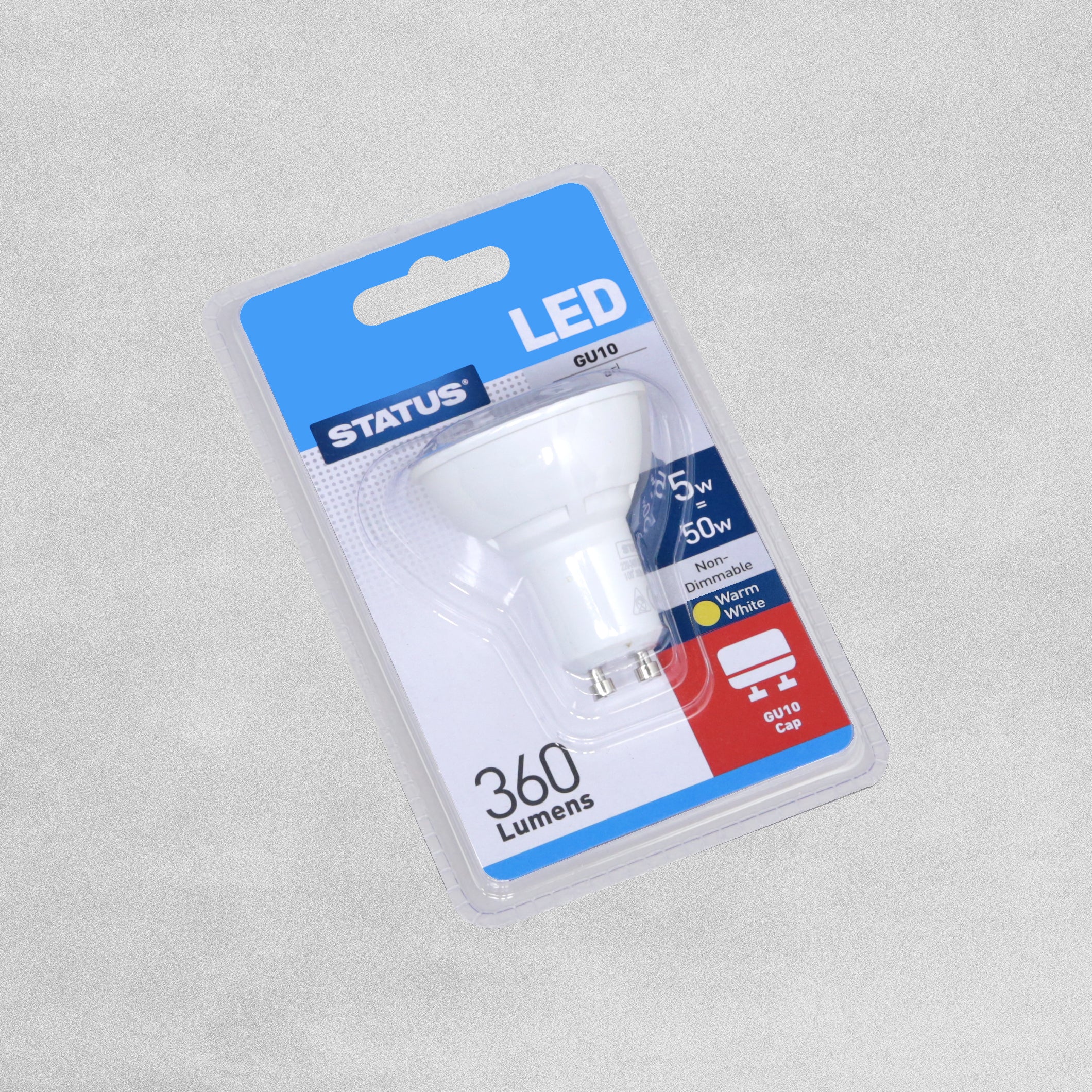 Status LED Clear Bulb GU10 5w=50w - Warm White