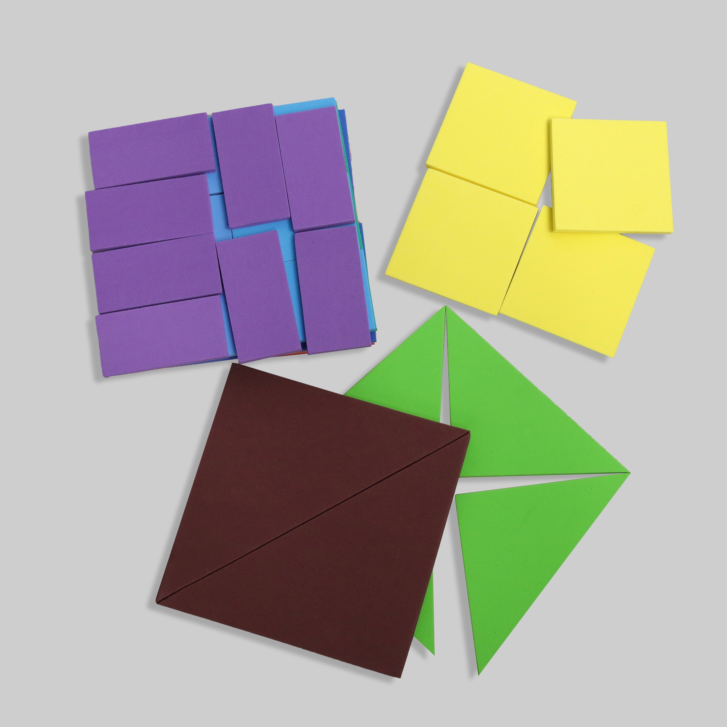 Foam Rectangular and Square Fraction Shapes - Set of 9 Sheets