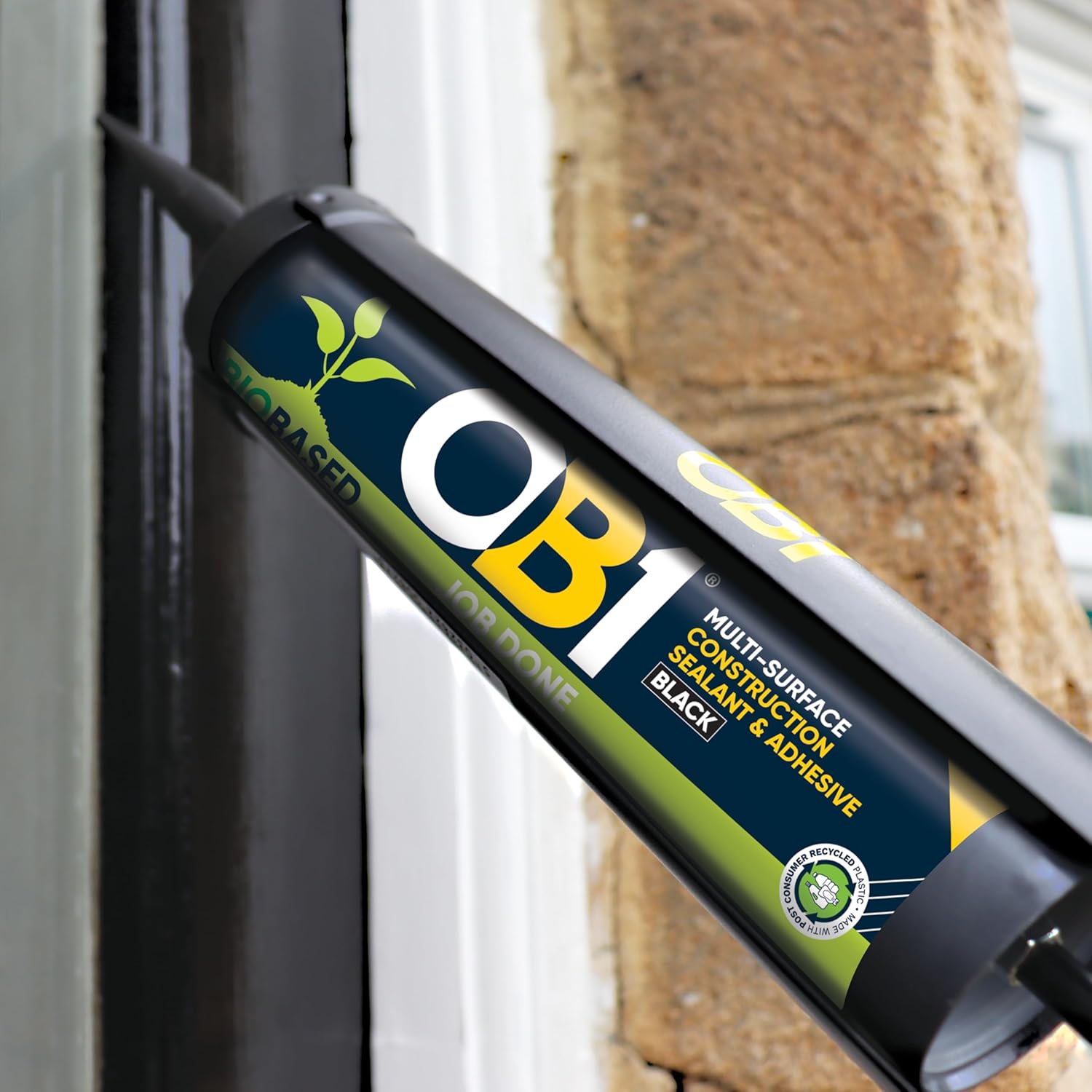 OB1 Bio-Based Multi-Surface Construction Sealant & Adhesive 290ml Black