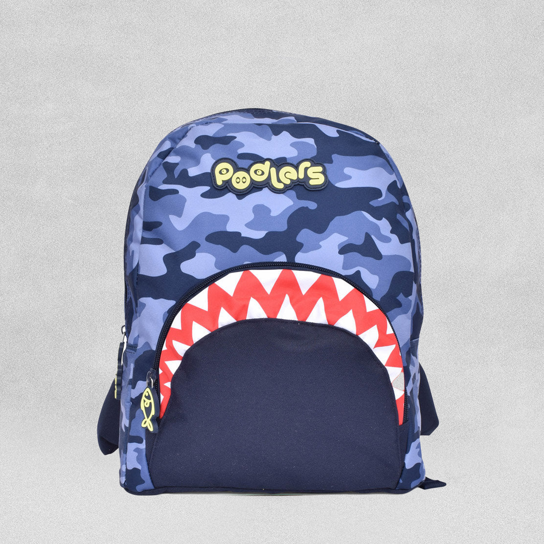 Podlers Benji Shark Design Back Pack in Navy Camo