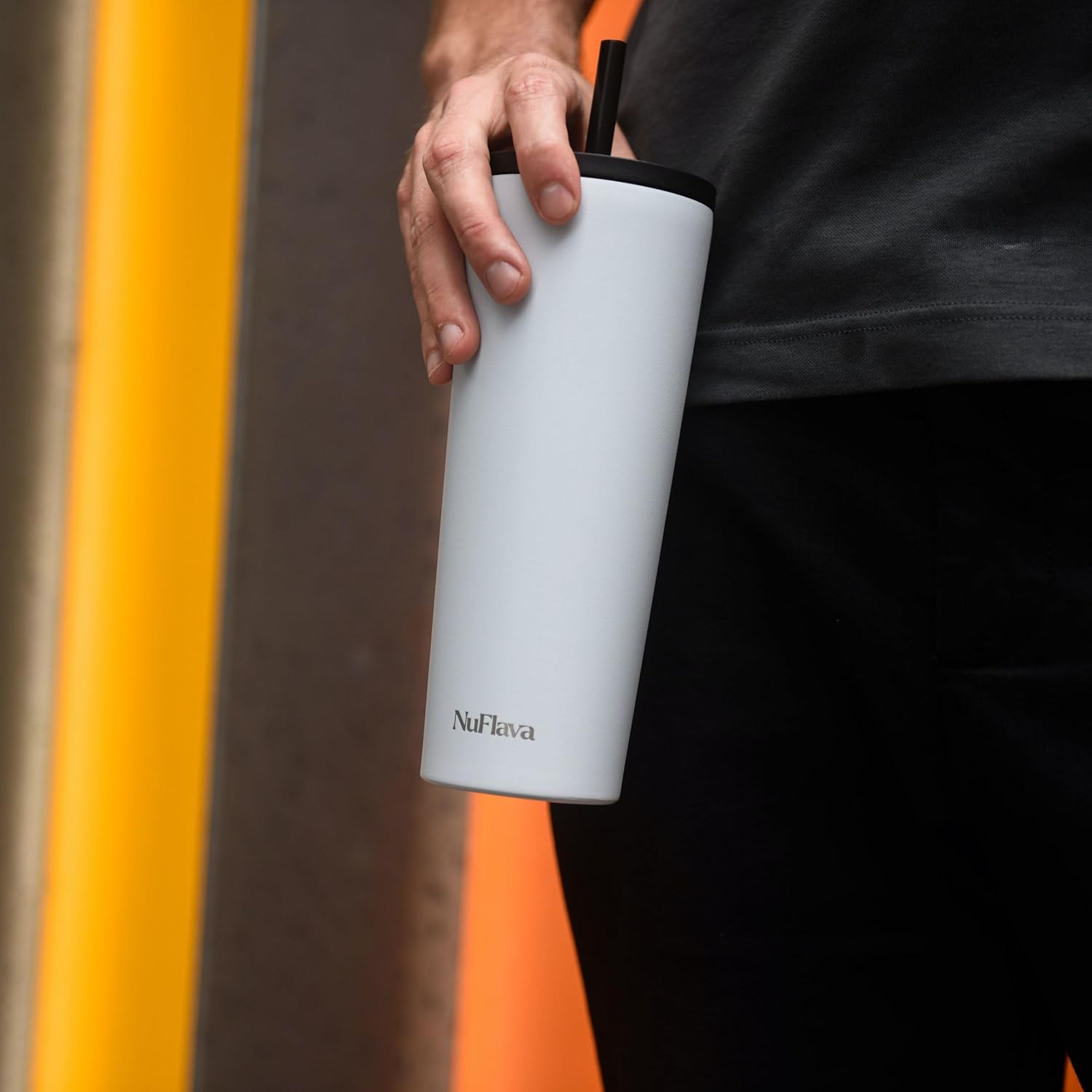 NuFlava Insulated Tumbler with Straw & Flask Lids