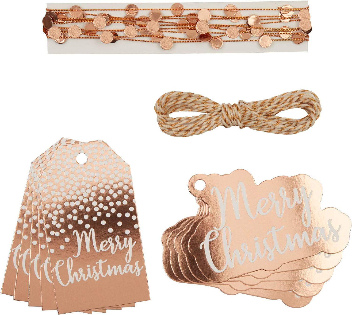 Rose Gold Christmas Gift Tag Pack