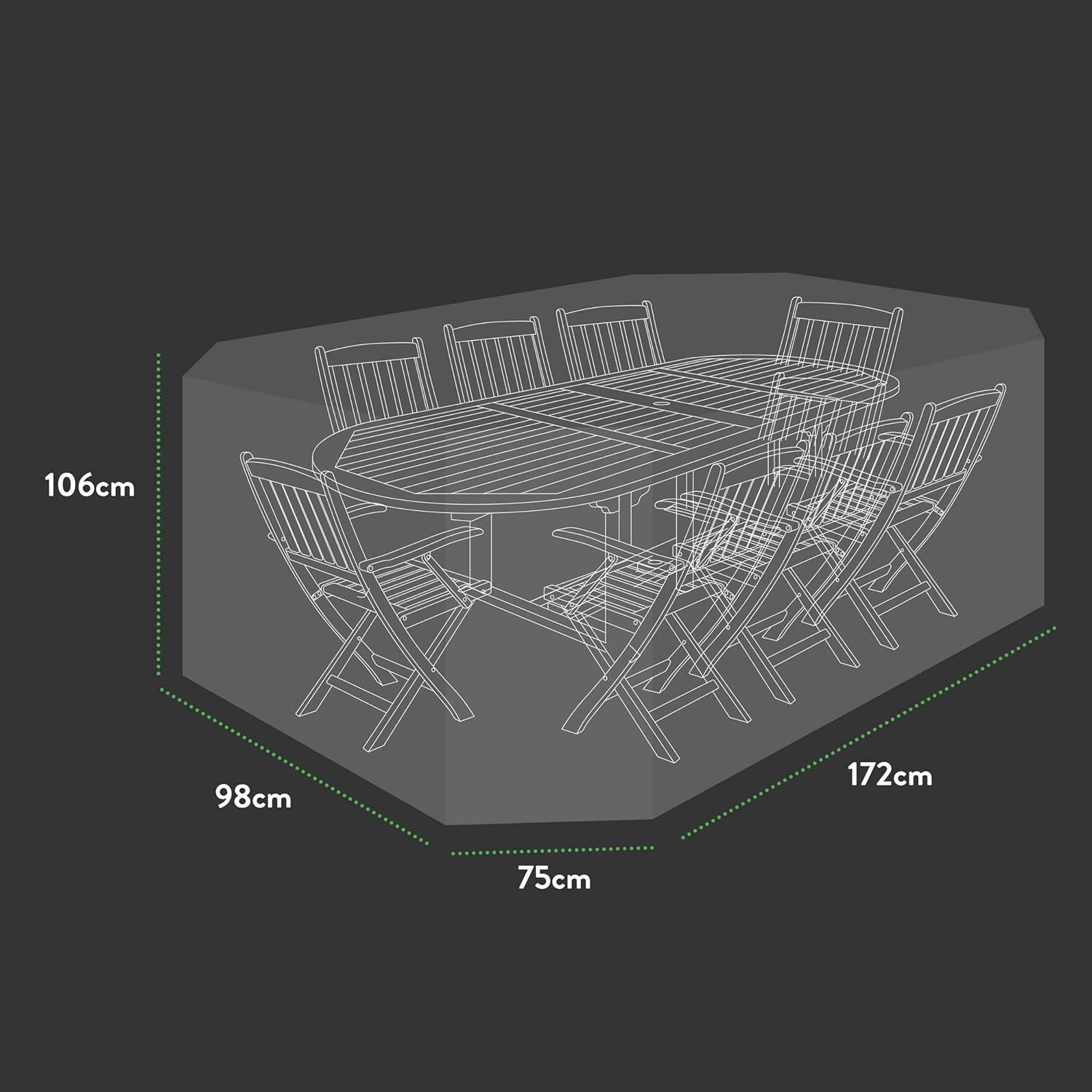 Garden & Home Co Premium Large 8-10 seater oval patio set cover