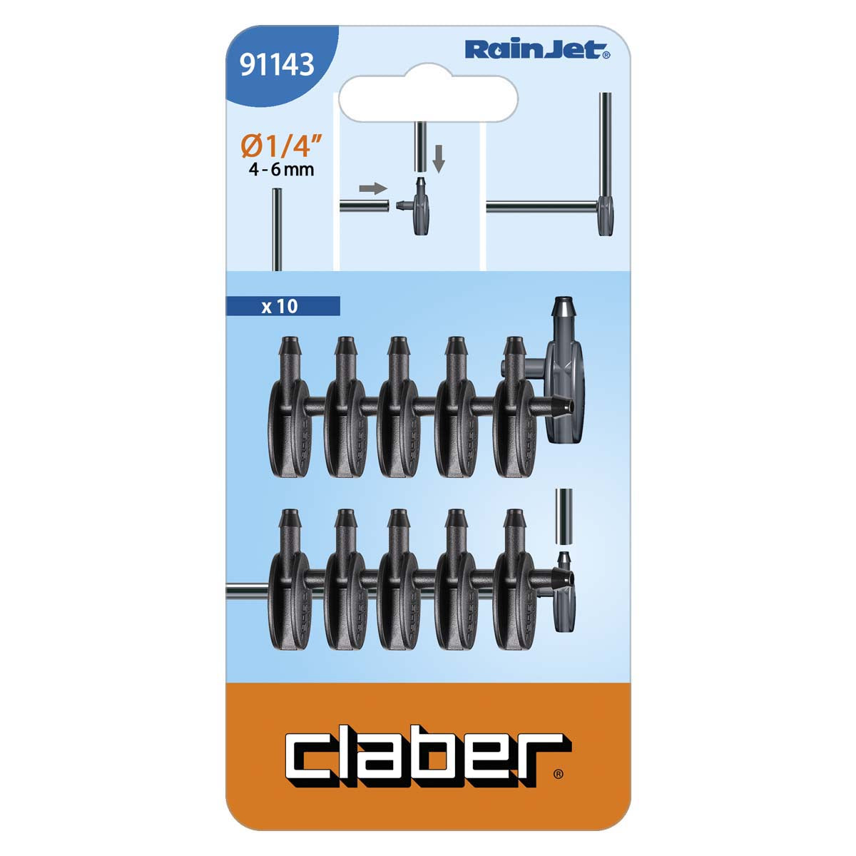 Claber Micro Elbow Connector 4mm (Pack of 10) - 91143