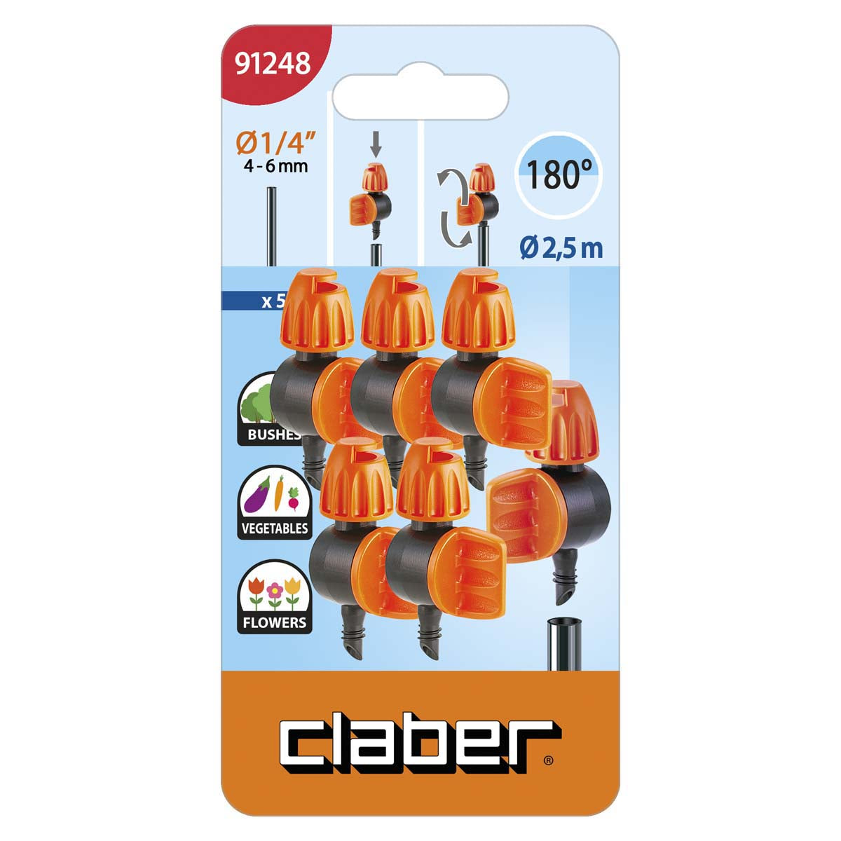 Claber 180° Adjustable Micro Spray Pack (Pack of 5) - 91248