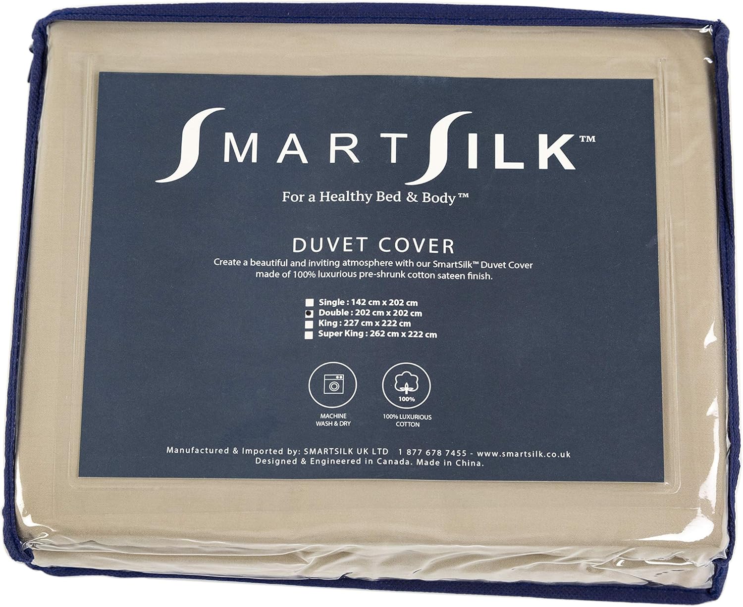 Smart Silk 100% Cotton Sateen Finish Duvet Cover - Various Sizes & Colours