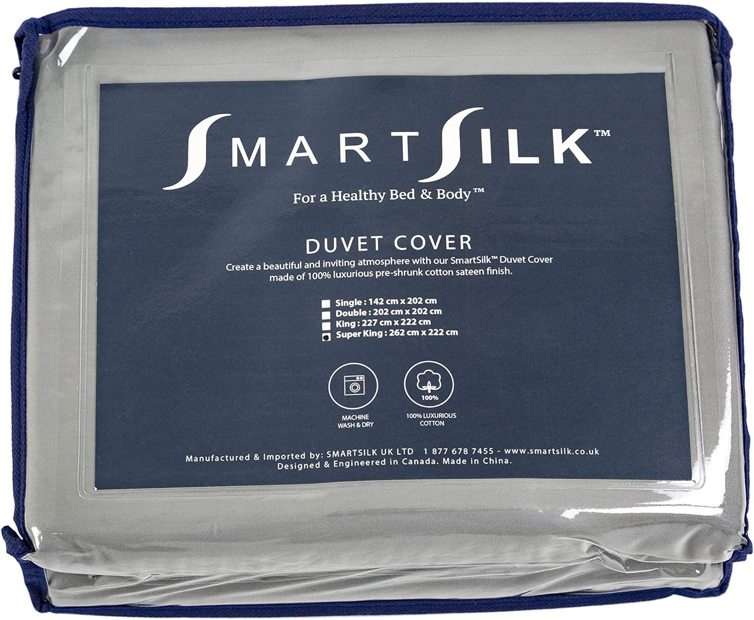 Smart Silk 100% Cotton Sateen Finish Duvet Cover - Various Sizes & Colours