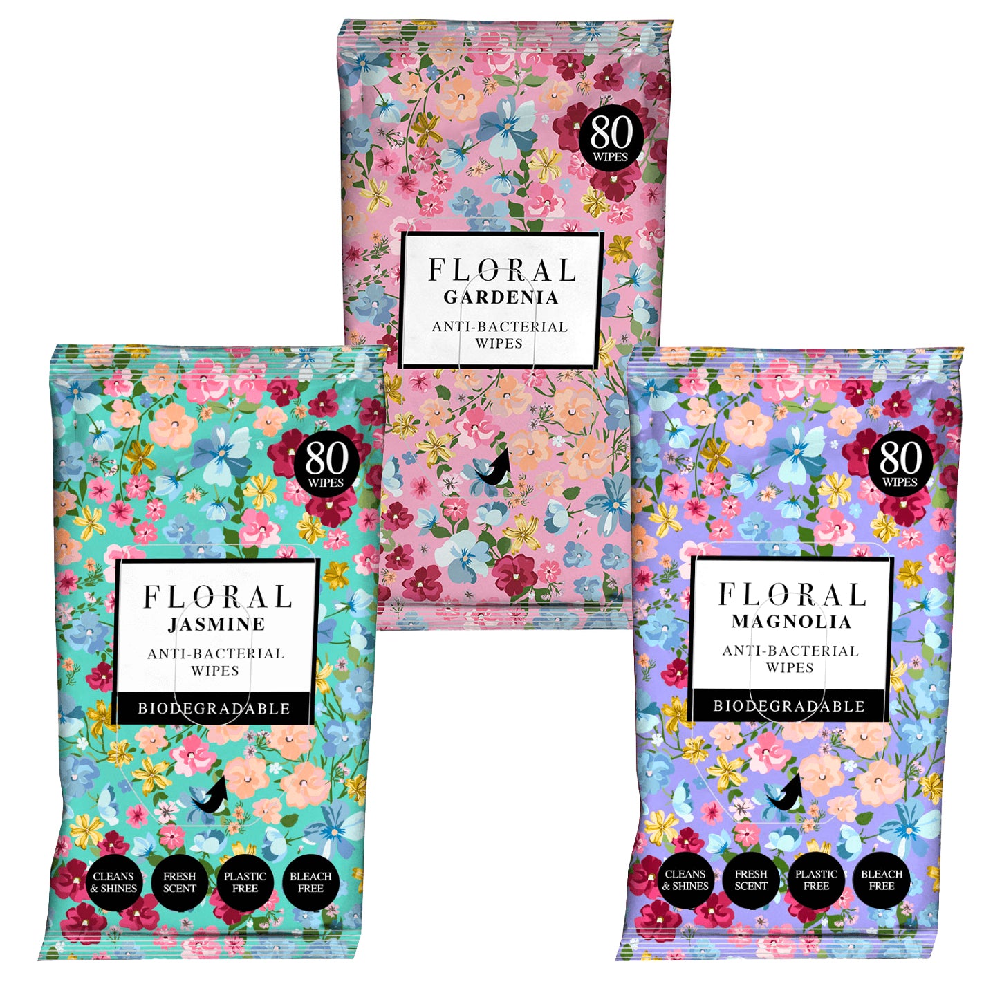 Floral Anti-Bacterial Wipes