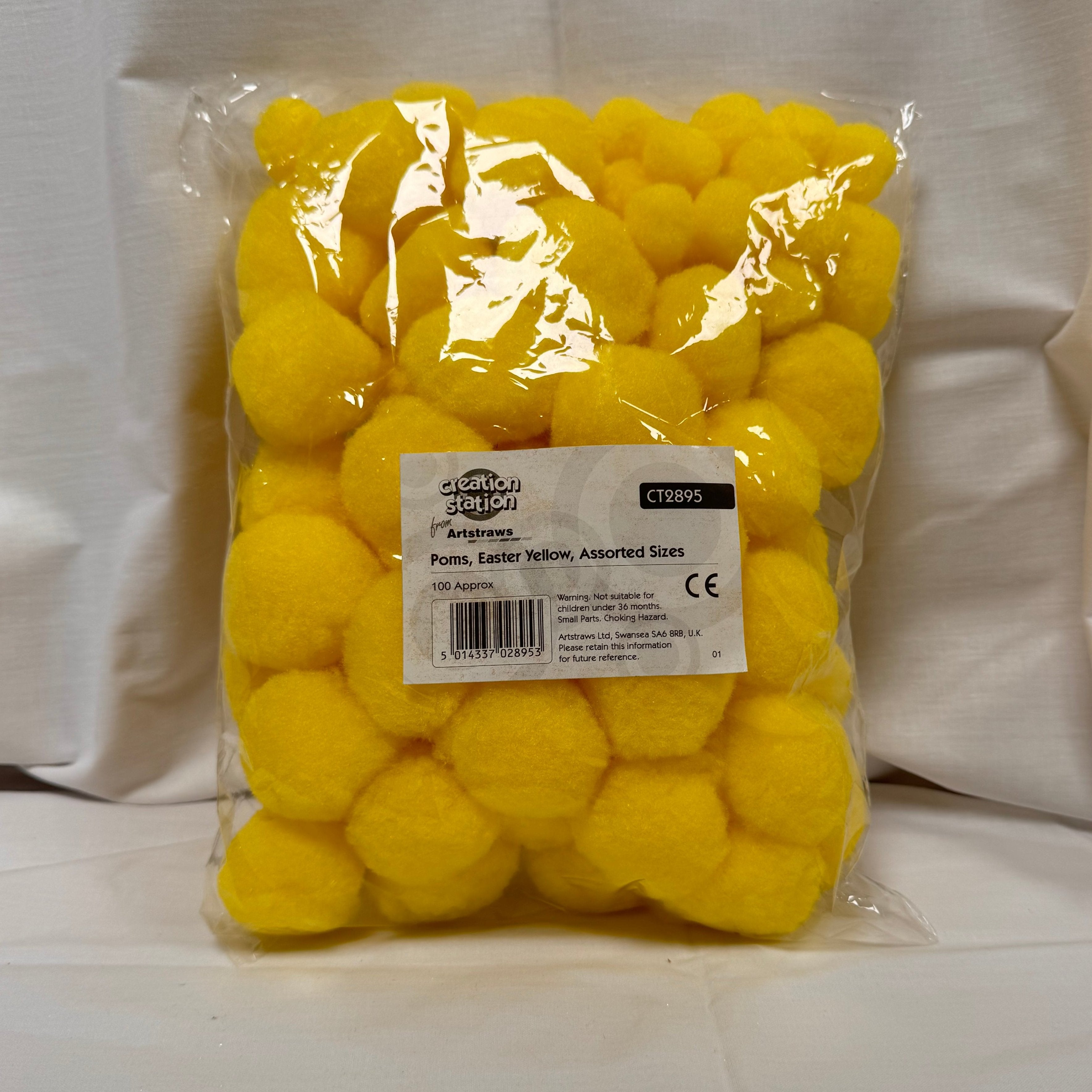 Yellow Pom Poms - Pack of 100