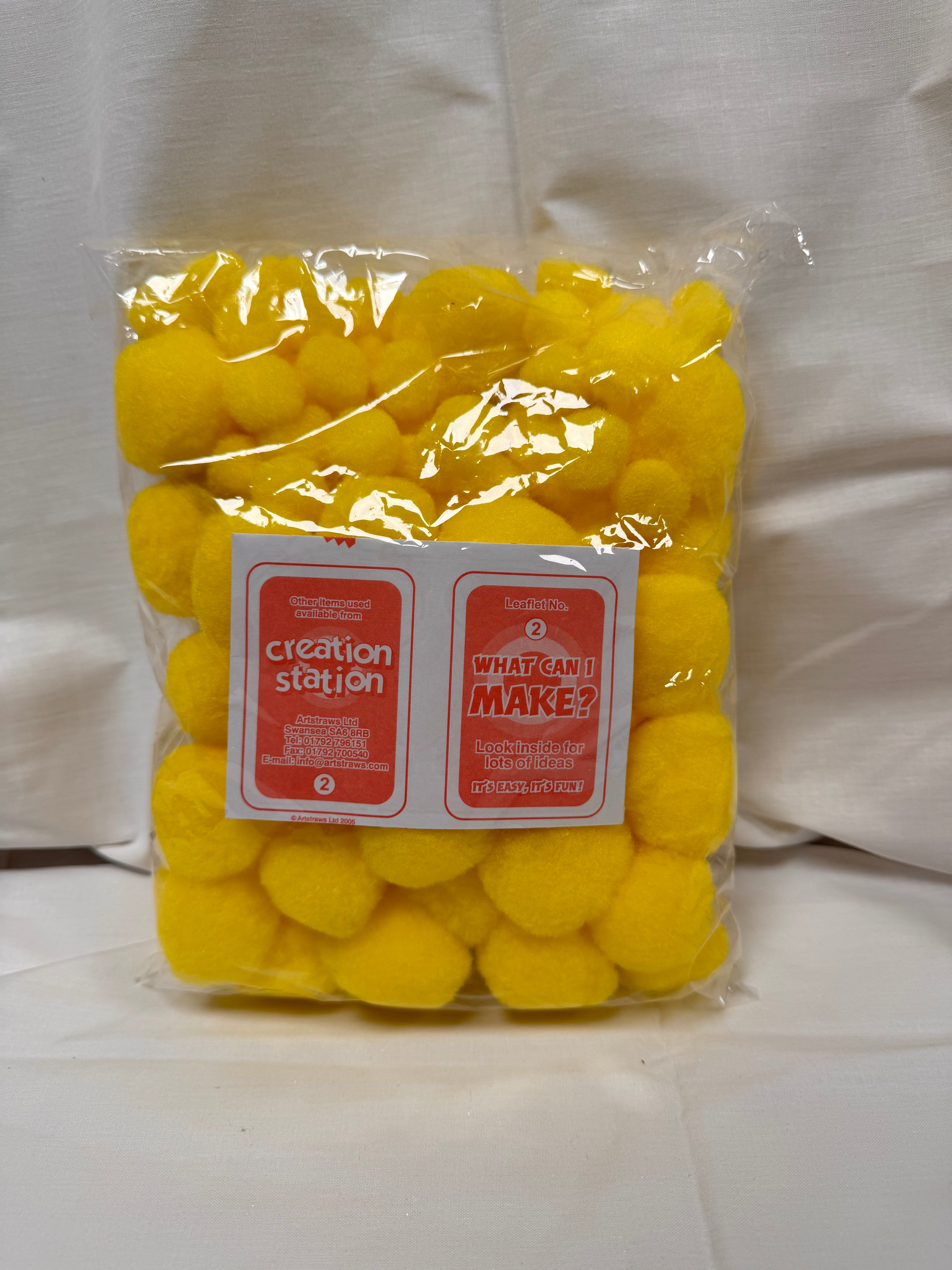 Yellow Pom Poms - Pack of 100