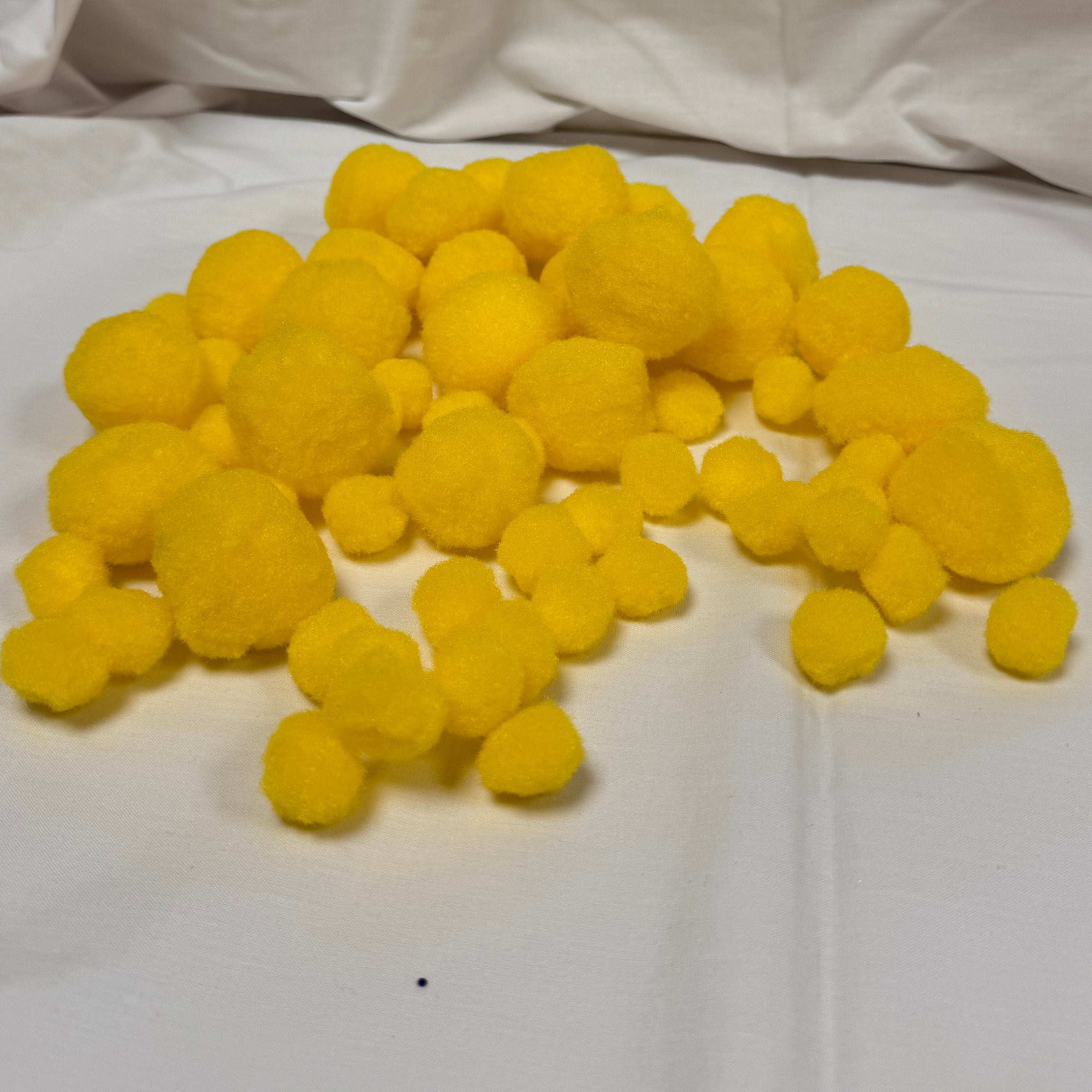 Yellow Pom Poms - Pack of 100