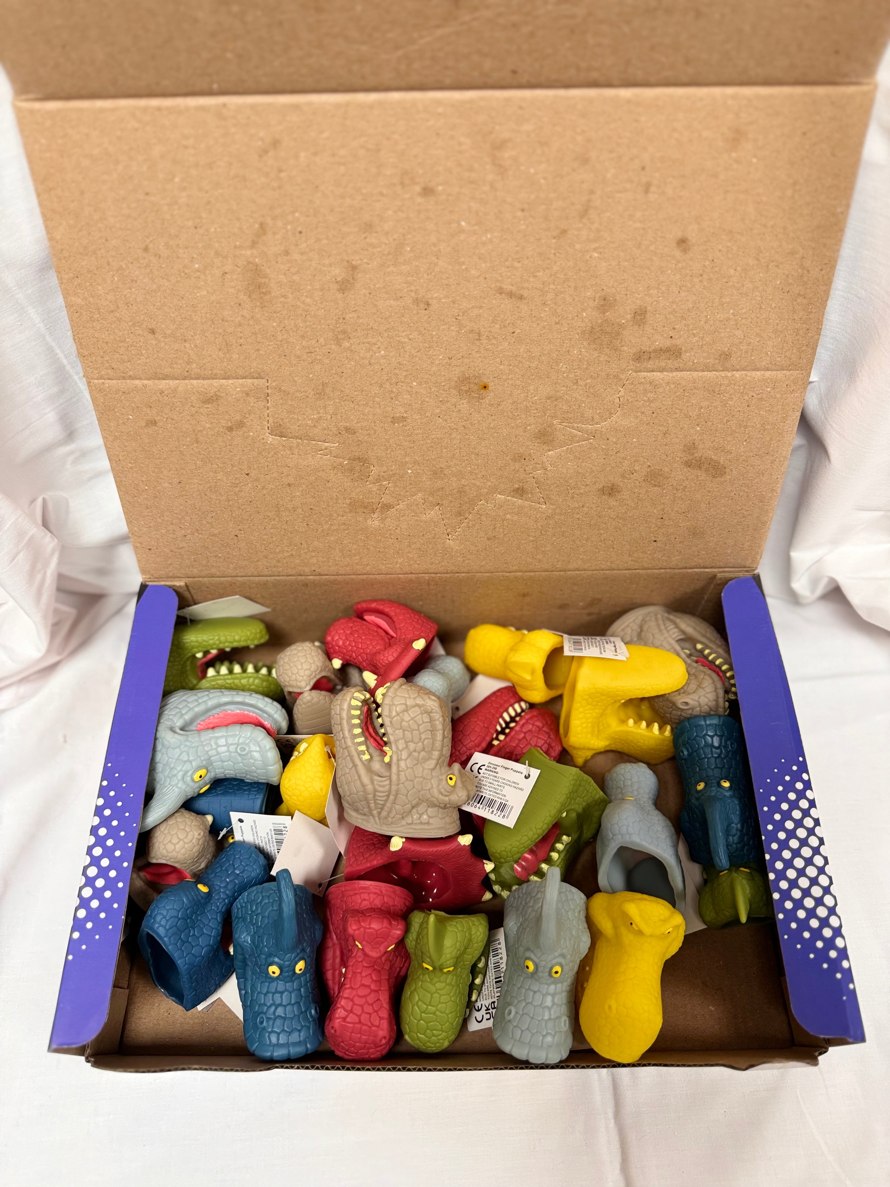 Toy Dinosaur Finger Puppets - 6 Styles - Box of 24