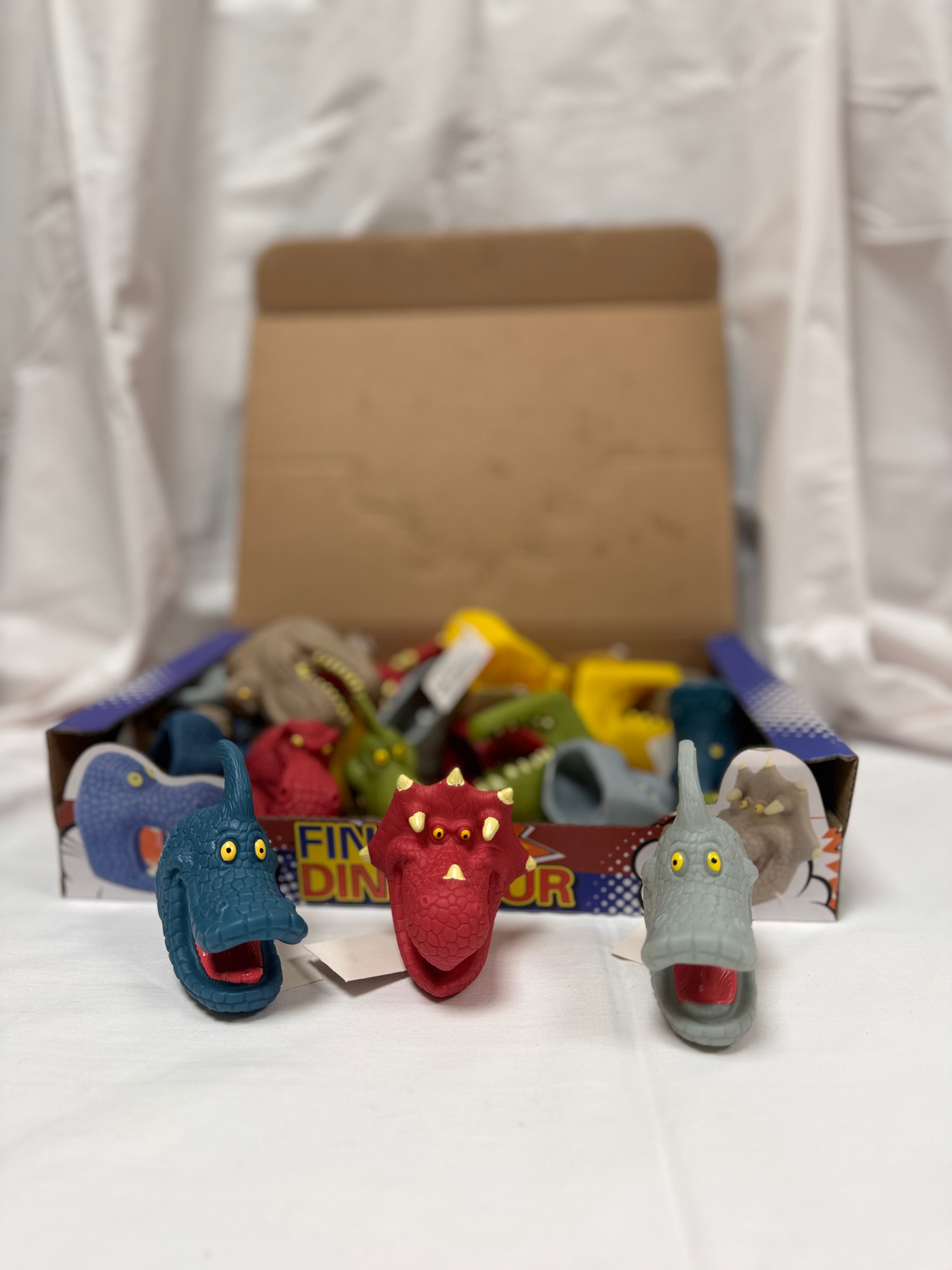 Toy Dinosaur Finger Puppets - 6 Styles - Box of 24