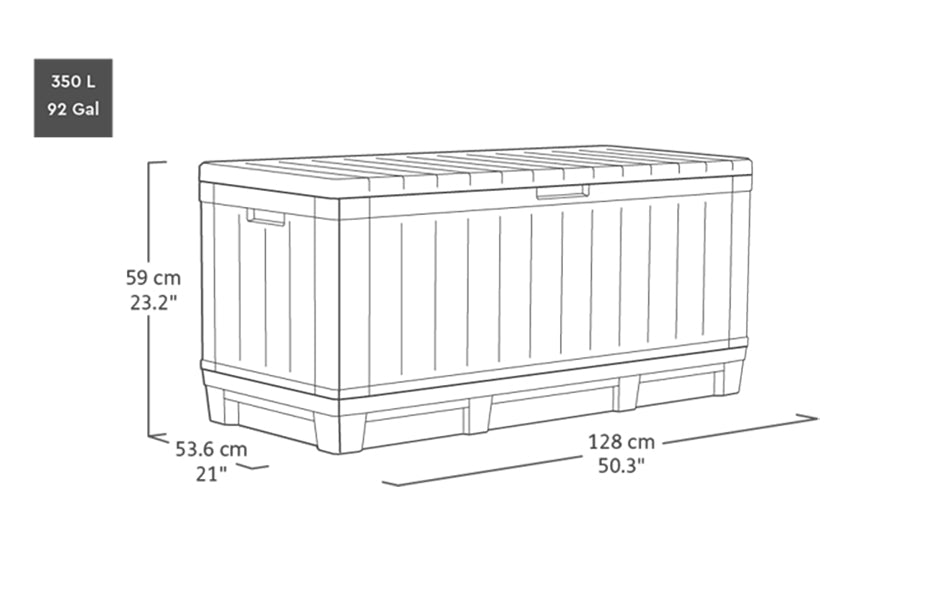 Keter Kentwood Storage Box 350 Litres - Graphite