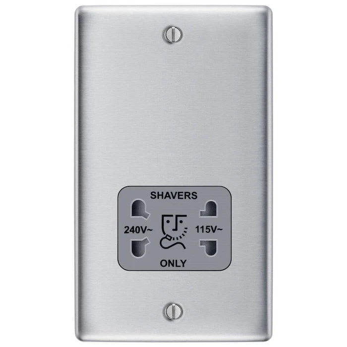 BG Nexus Metal Shaver Socket - Brushed Steel