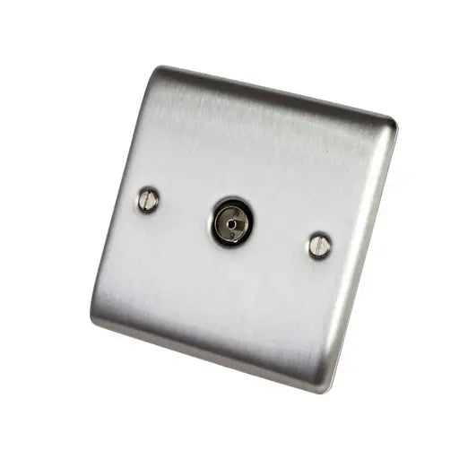 BG Nexus Metal TV Co-Axial Socket - Brushed Steel