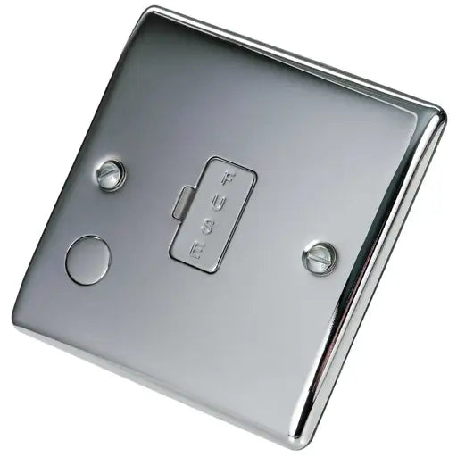 BG Nexus Metal 13A Unswitched Fused Connection Unit with Cable Outlet - Polished Chrome