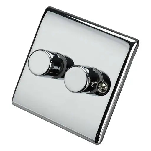 BG Nexus Metal Double Dimmer Switch - Polished Chrome