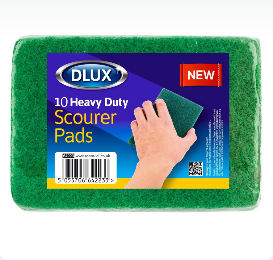 Dlux Heavy Duty Scouring Pads  - Pack of 10