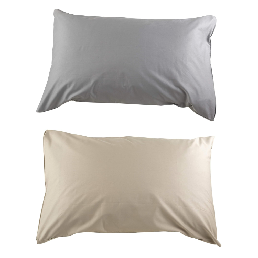 Smart Silk 100% Cotton Sateen Finish Set of 2 Pillow Cases  - Standard Size 51cm x 77cm