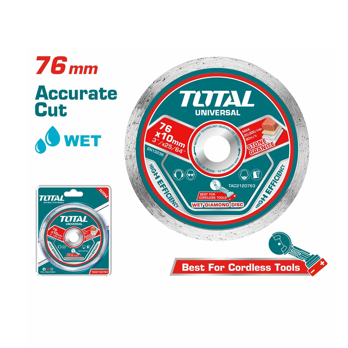 Total Wet Diamond Disc - 76mm - TAC2120763