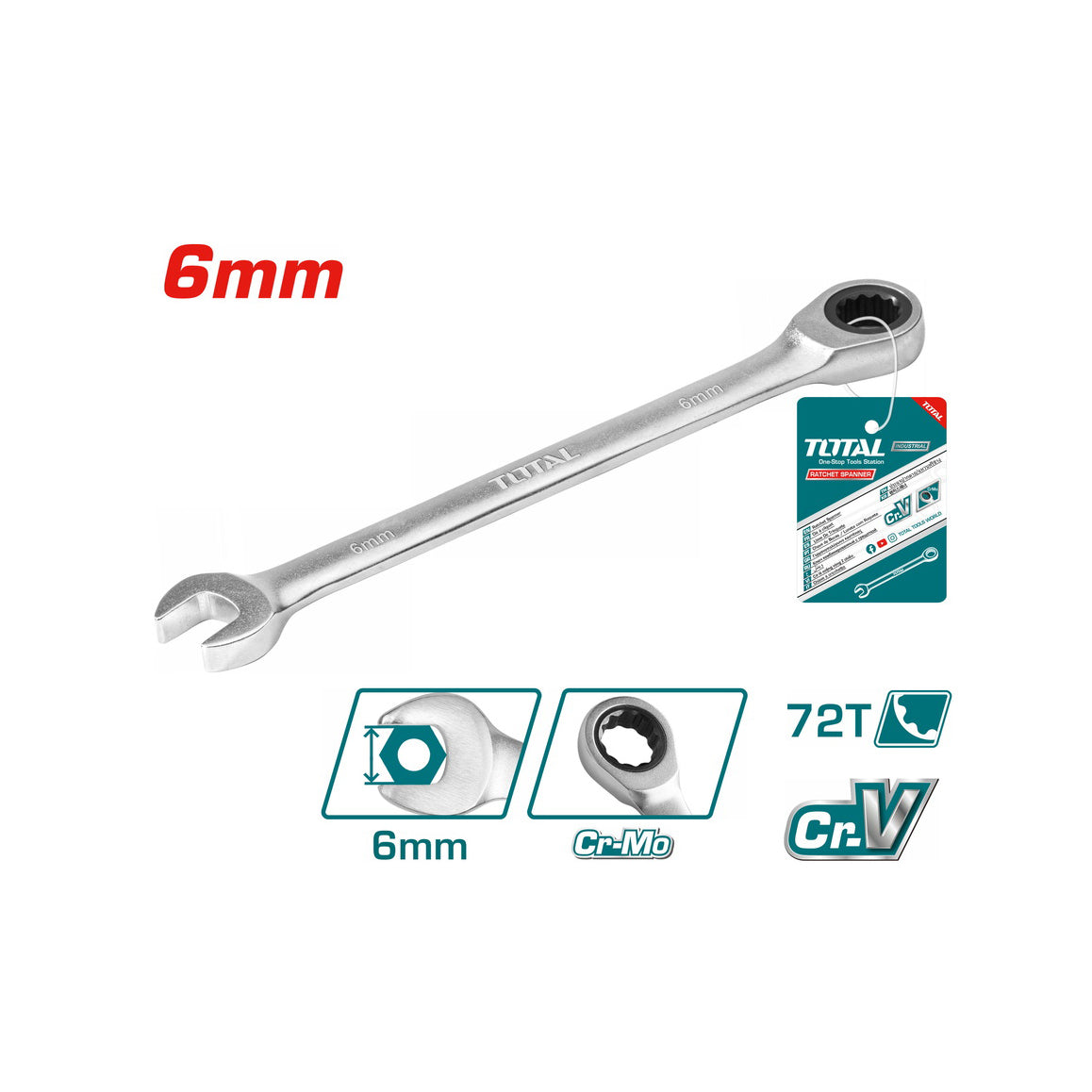 Total Ratchet Spanner - 6mm - TCSAPAR061