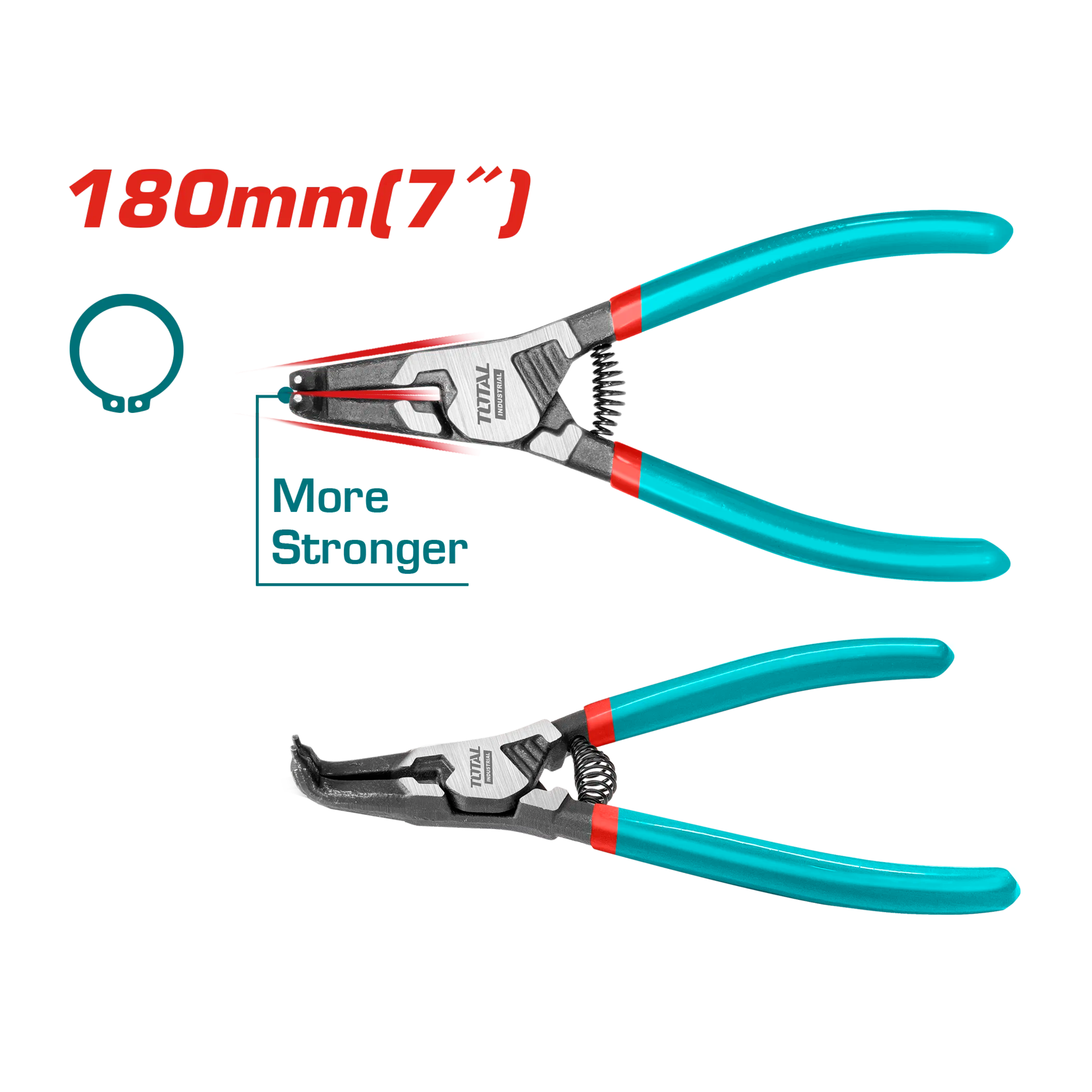 Total Circlip Pliers - Bent Head - 180mm - THTJ21802