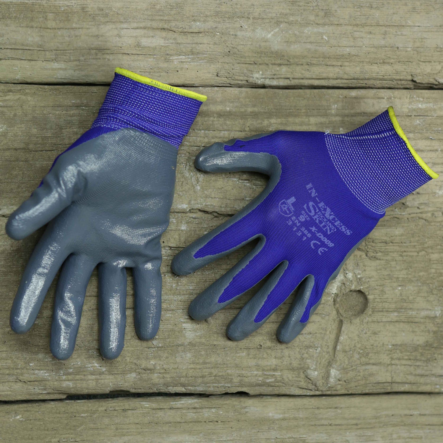 In-Excess Second Skin Multipurpose Gardening Anti-Slip Nitrile Gloves - Blue