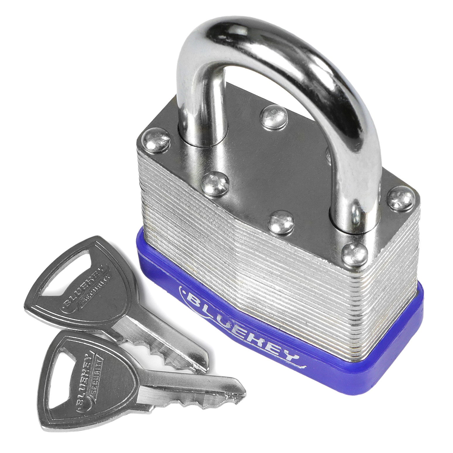 10x Bluekey Heavy Duty Laminated Steel Keyed Alike 65mm Padlocks HS-LS65-KA