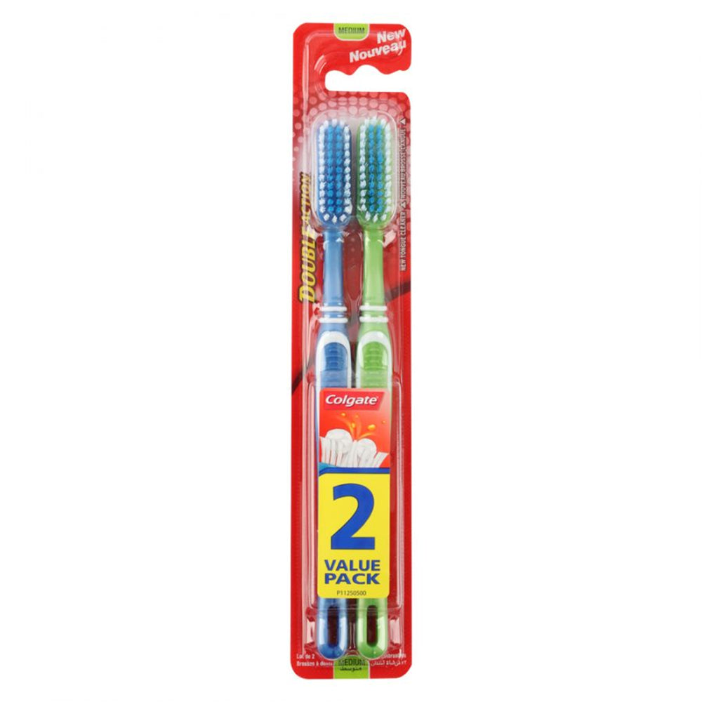 Colgate Double Action Toothbrushes Medium -  2 pack