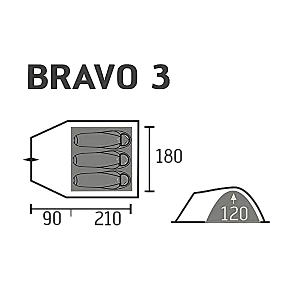 Portal Outdoor - Bravo 3 Person Blue Tent