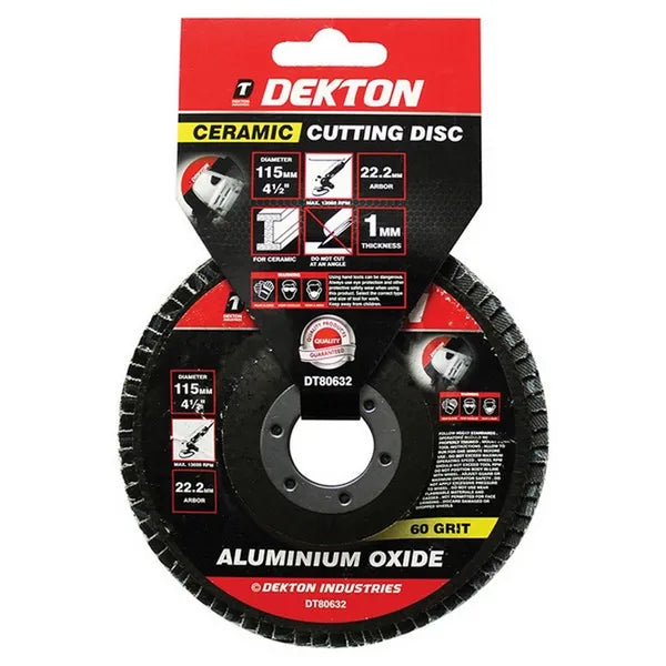 Dekton Aluminium Flap Disk 115mm - 60 Grit