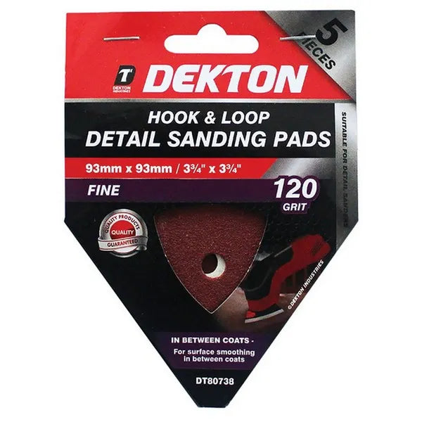 Dekton Hook & Loop Detail Sanding Pads 93mm x 93mm - Fine