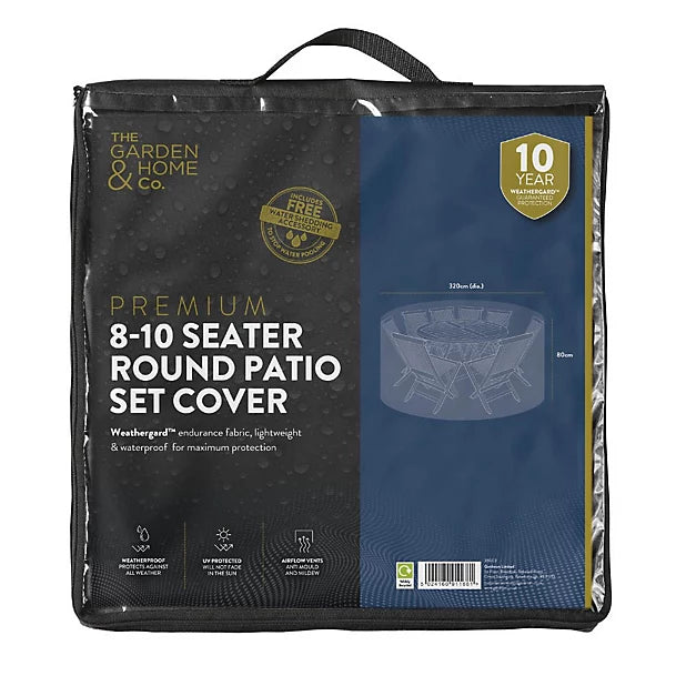 Garden & Home Co Premium Extra Large 8-10 seater round patio set cover