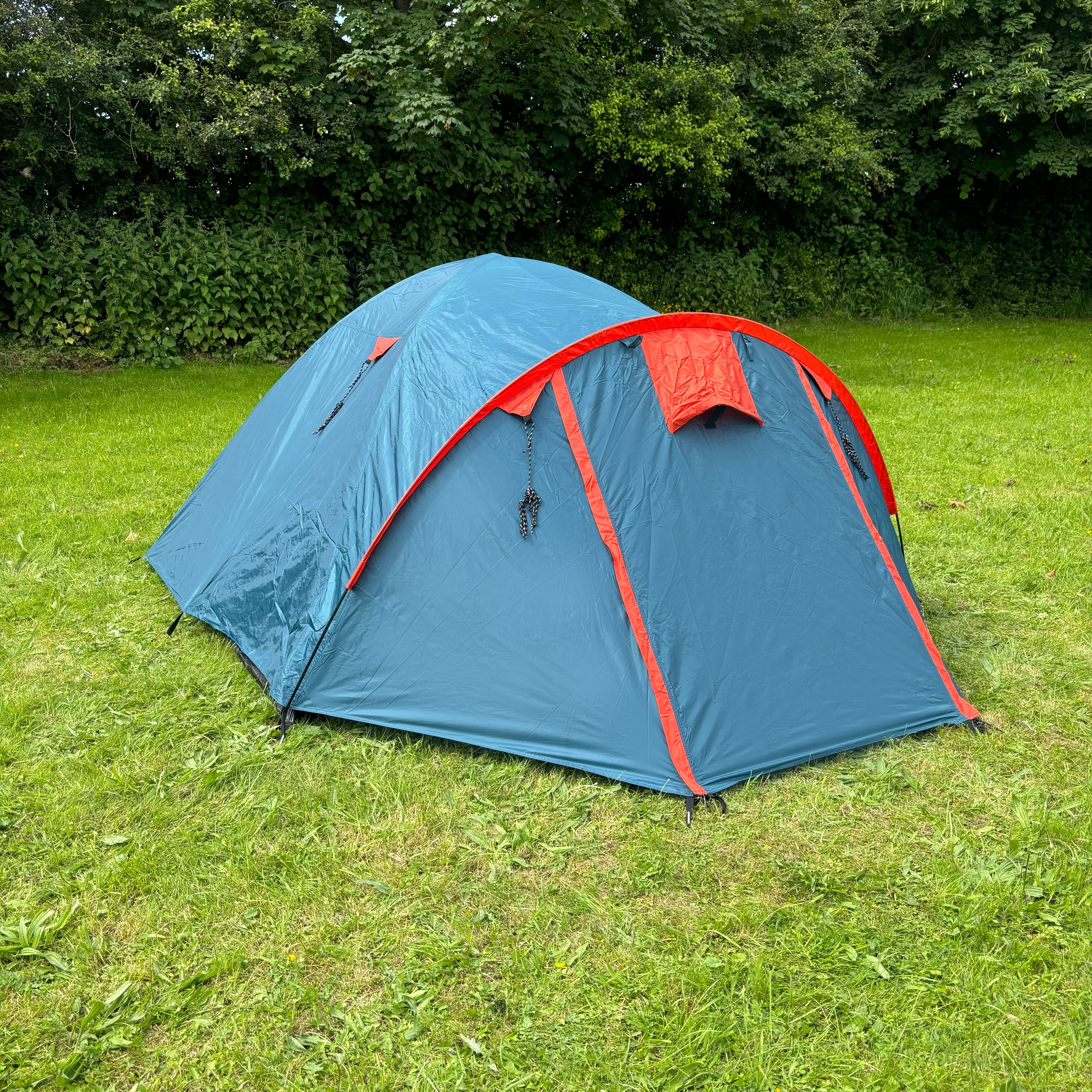Tambu Acamp 3-4 Person Dome Tent - Green / Bright Red - 55% OFF