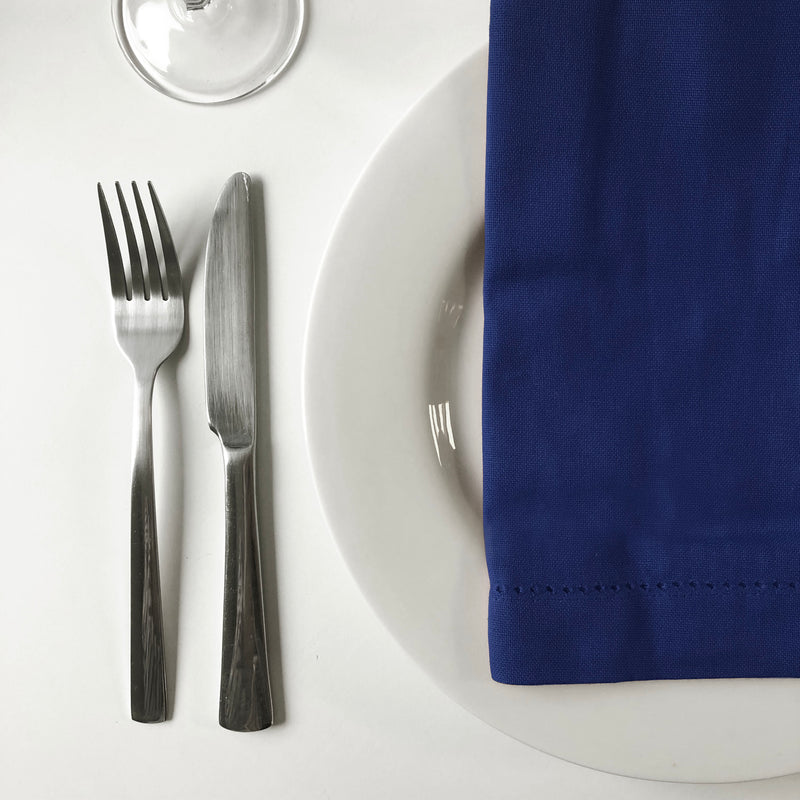 Cloth Napkins Set of 12 Navy Cotton Dinner Napkins Hemstitch Linen Table  Napkins