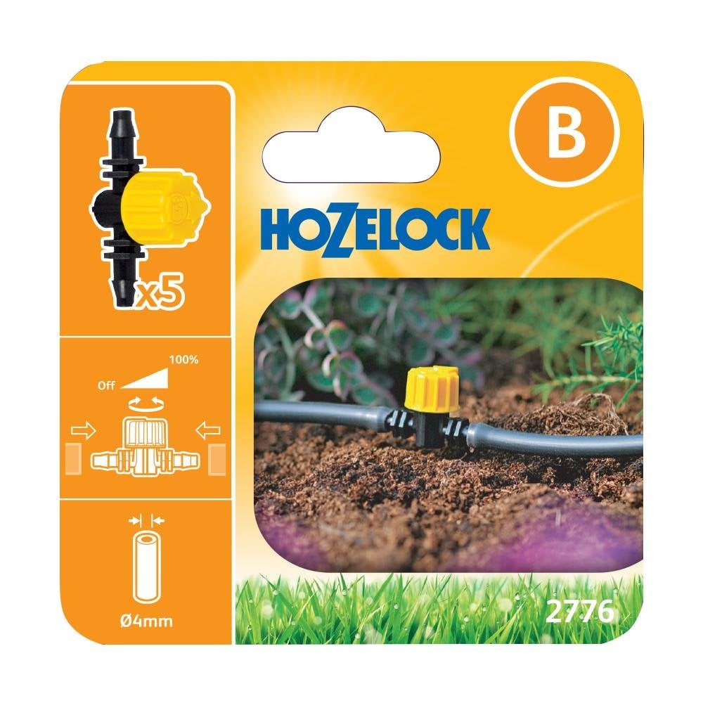 Hozelock 2776 Flow Control Valve 4mm - 5 Pack