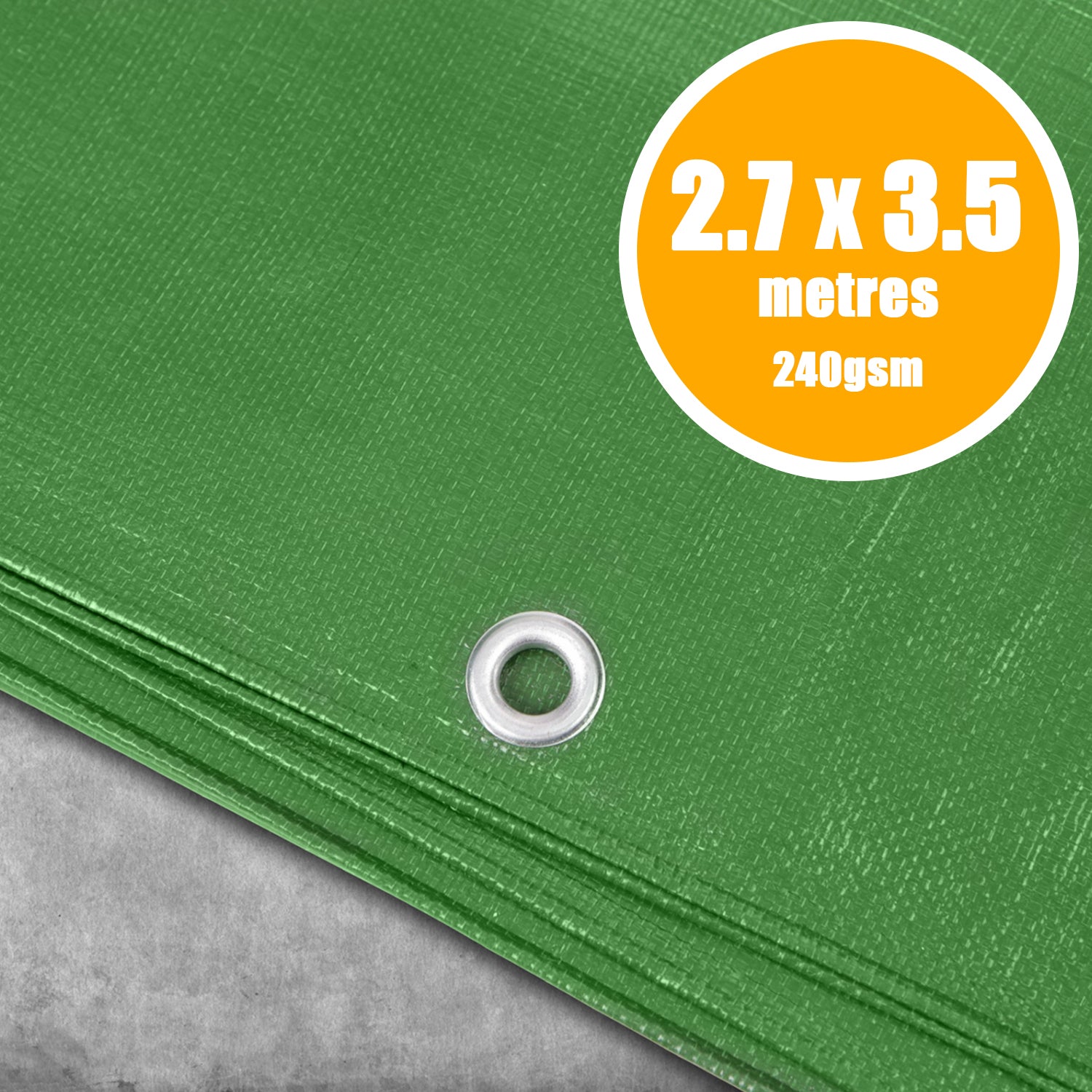 Perimeter Heavy Duty Tarpaulin Green - 2.7 x 3.5 Metres