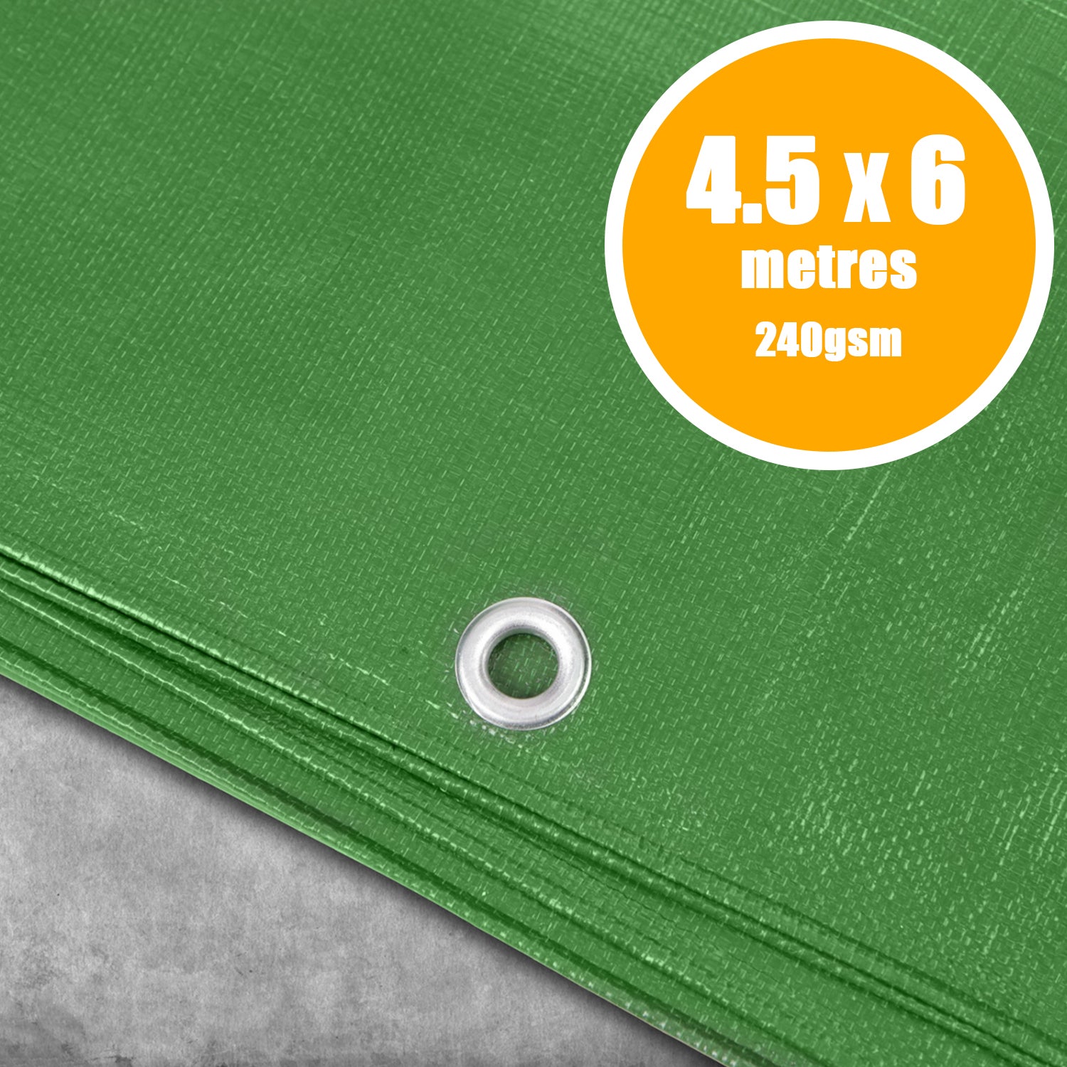 Perimeter Heavy Duty Tarpaulin Green - 4.5 x 6.0 Metres