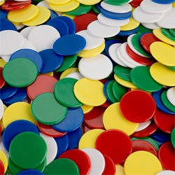 22mm Coloured Counters Pack of 500